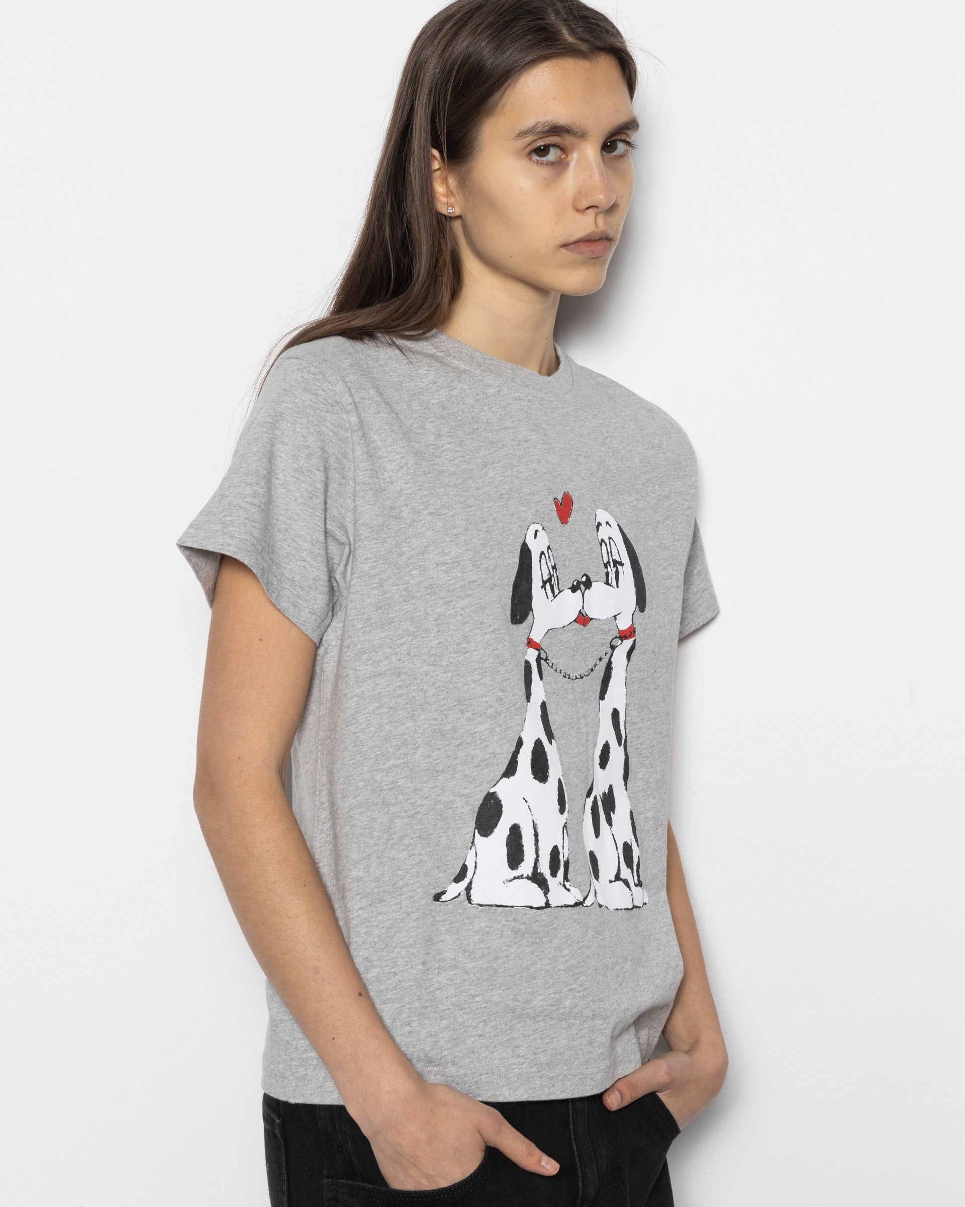The Pooch Smooch Tee in Melange Grey