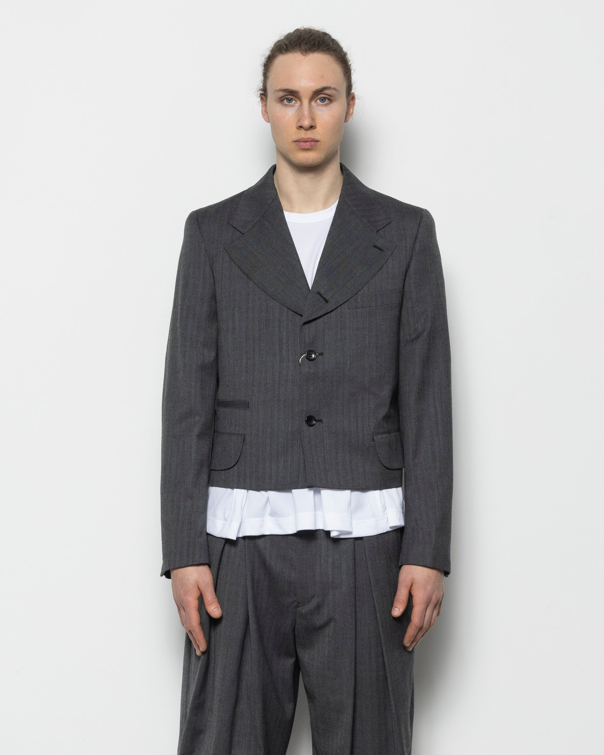 Cropped Blazer in Grey