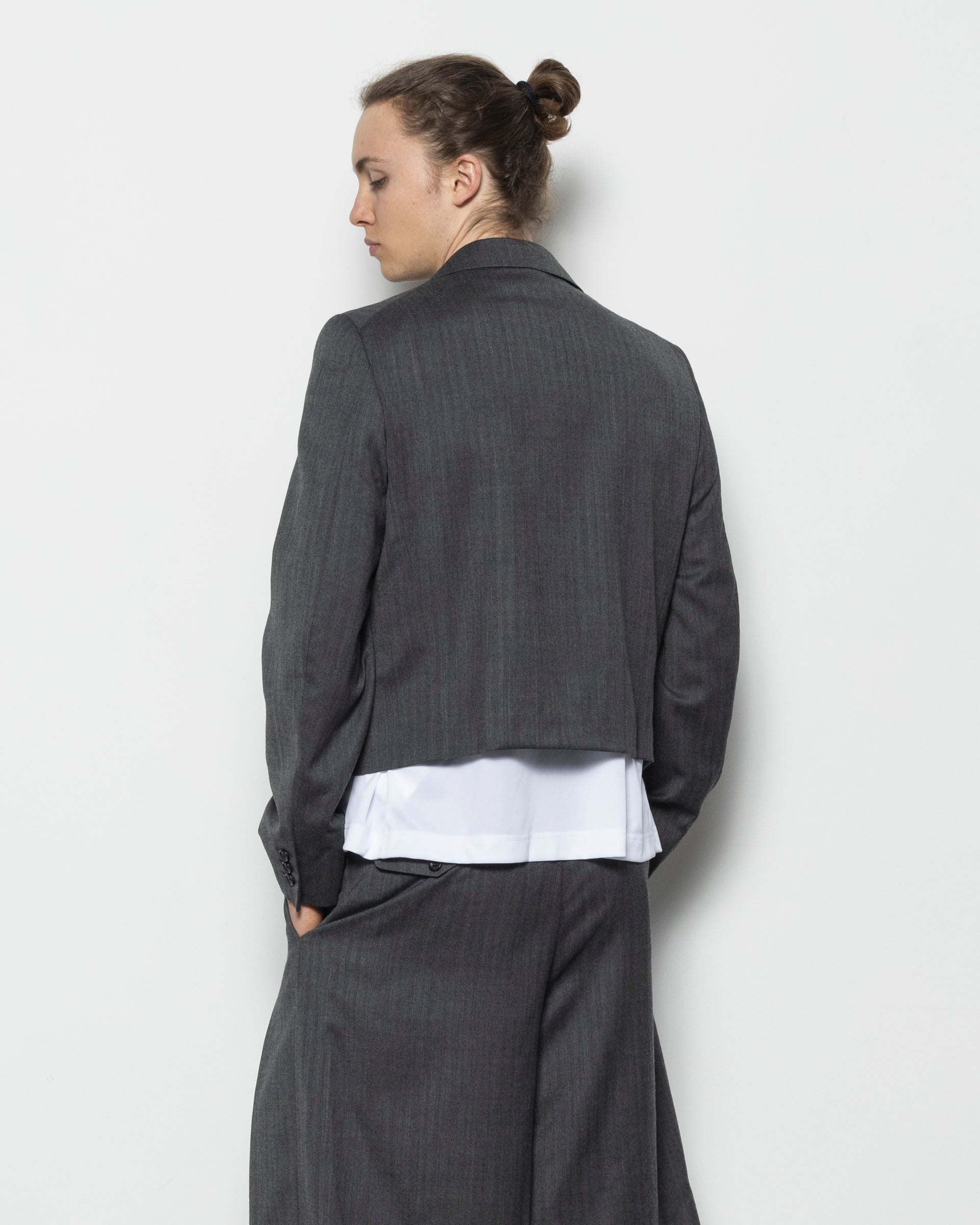 Cropped Blazer in Grey