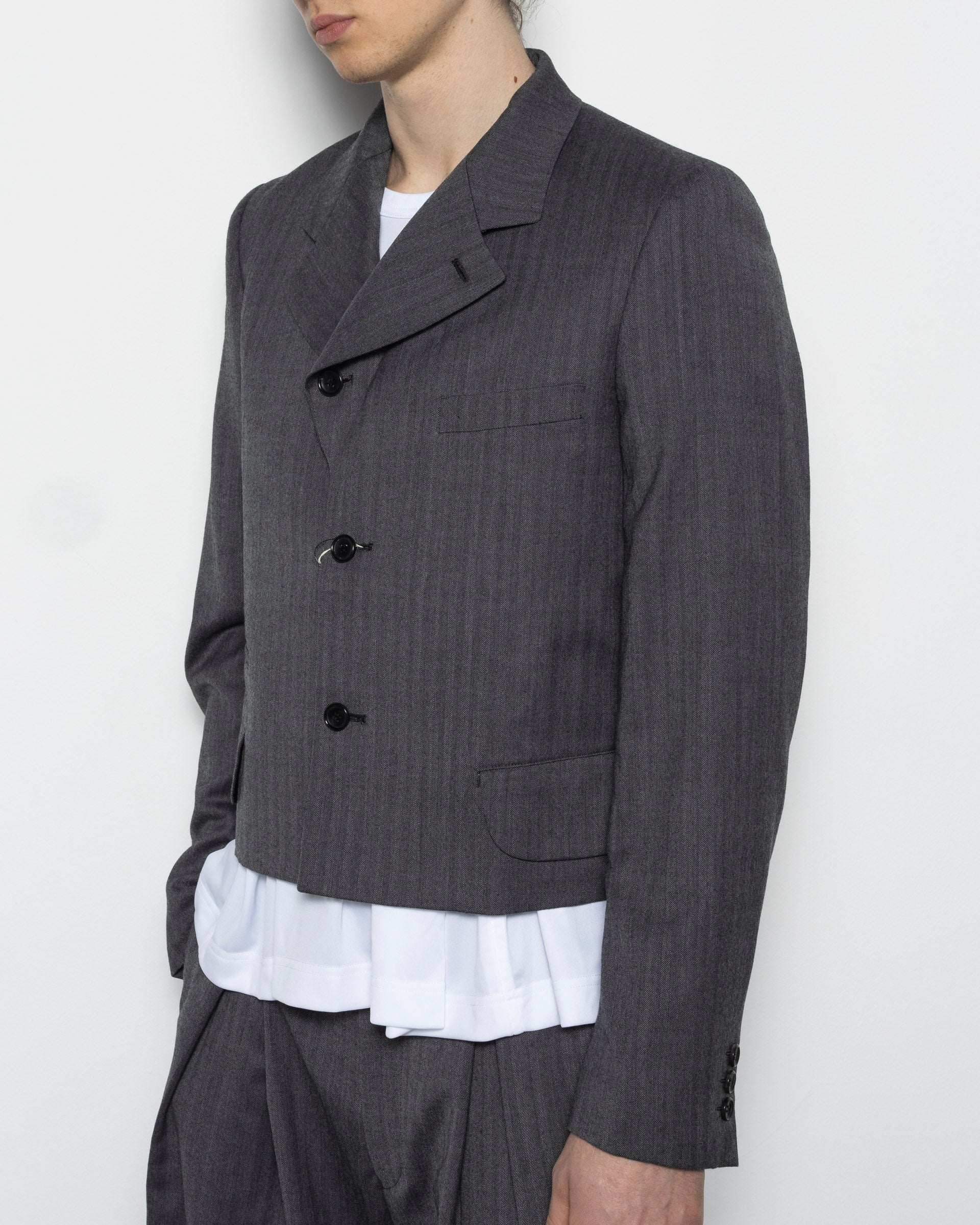 Cropped Blazer in Grey