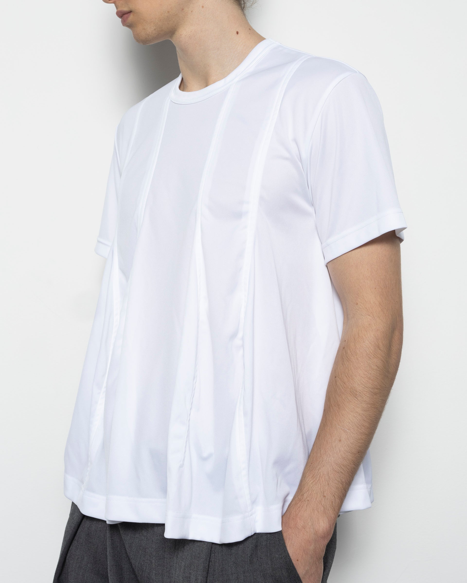 Pleated Tee in White