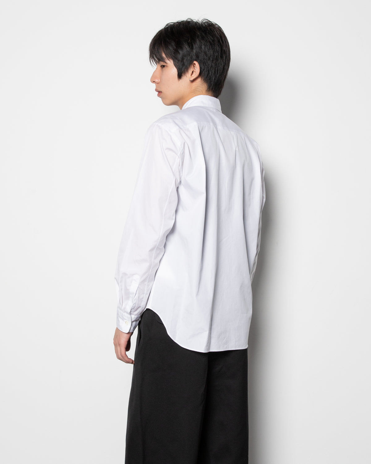 Asymmetric Draped-Panel Shirt in White