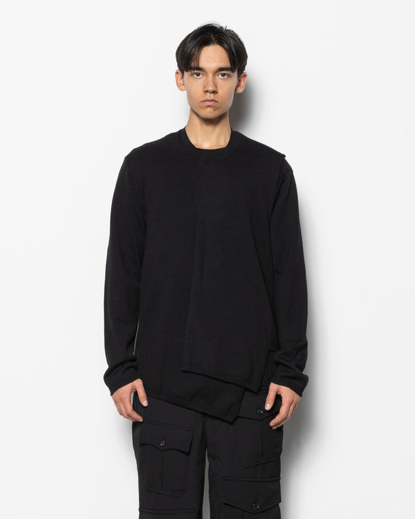 Asymmetrical Hem Layered Jumper in Black