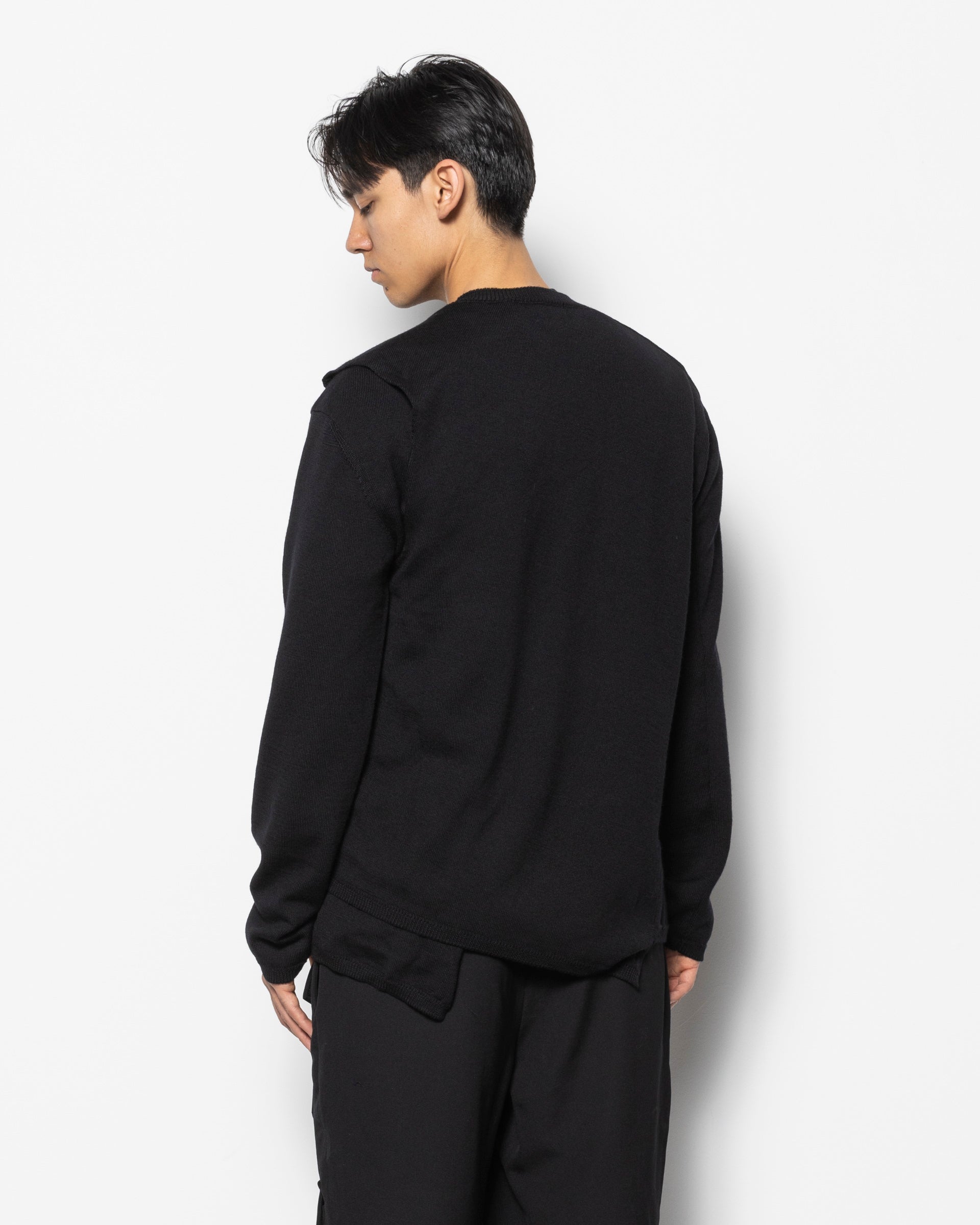 Asymmetrical Hem Layered Jumper in Black