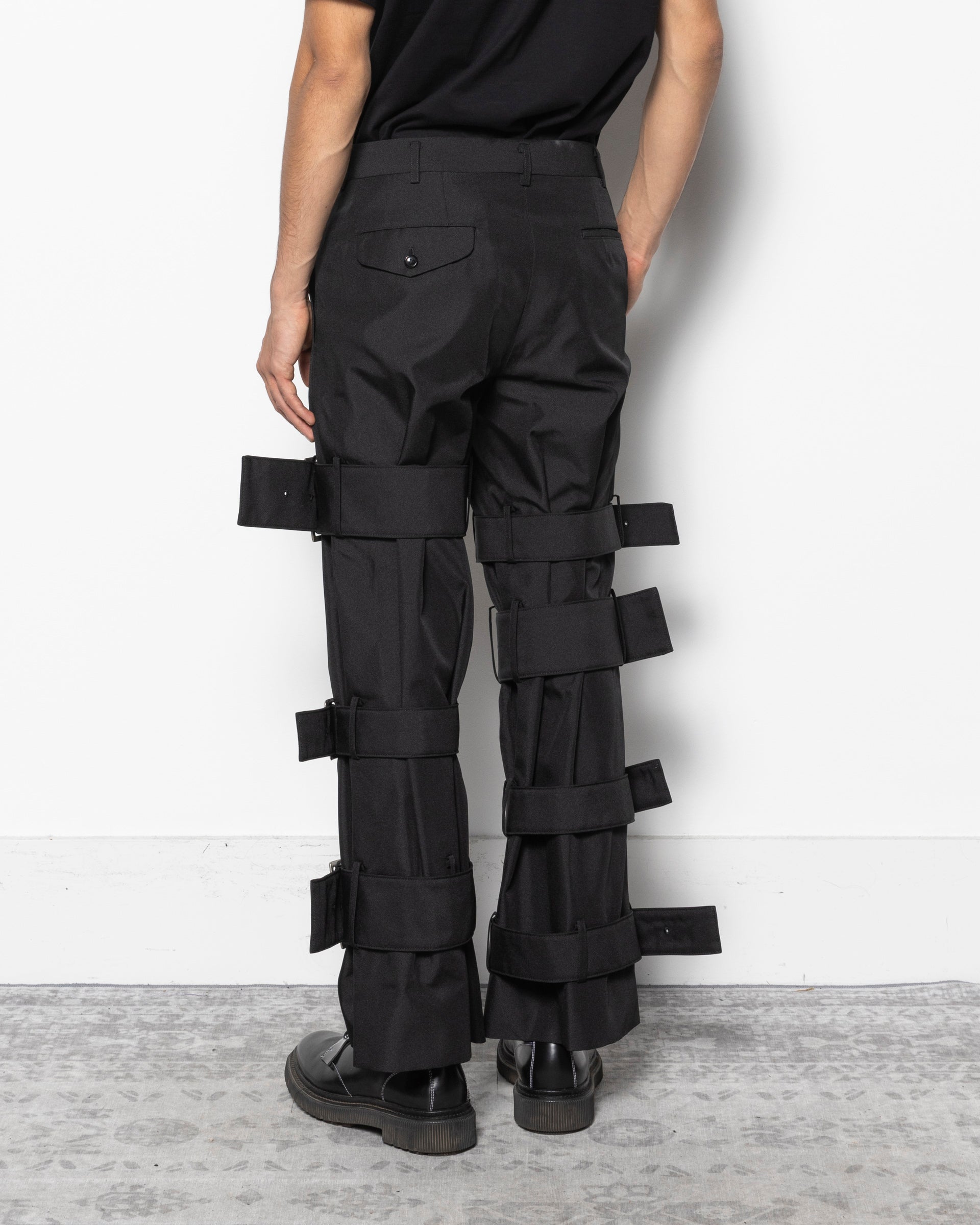 Comme des Garçons Docking Rap Pants Comme des Garçons Homme Plus Buckled Pants in Black | RODEN GRAY