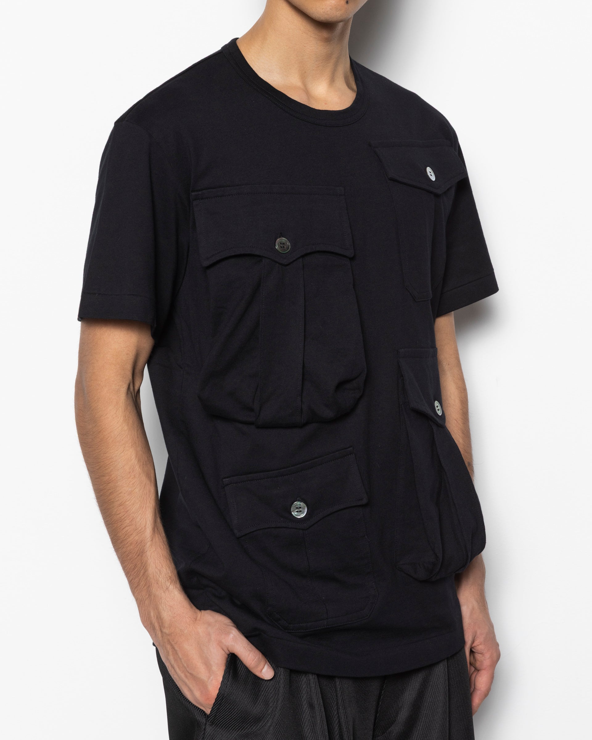 Comme des Garçons Homme Plus CDG Pocket Tee in Black | RODEN GRAY