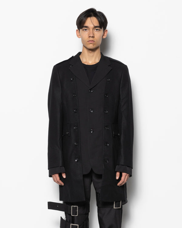 Wool Gabardine Jacket in Black