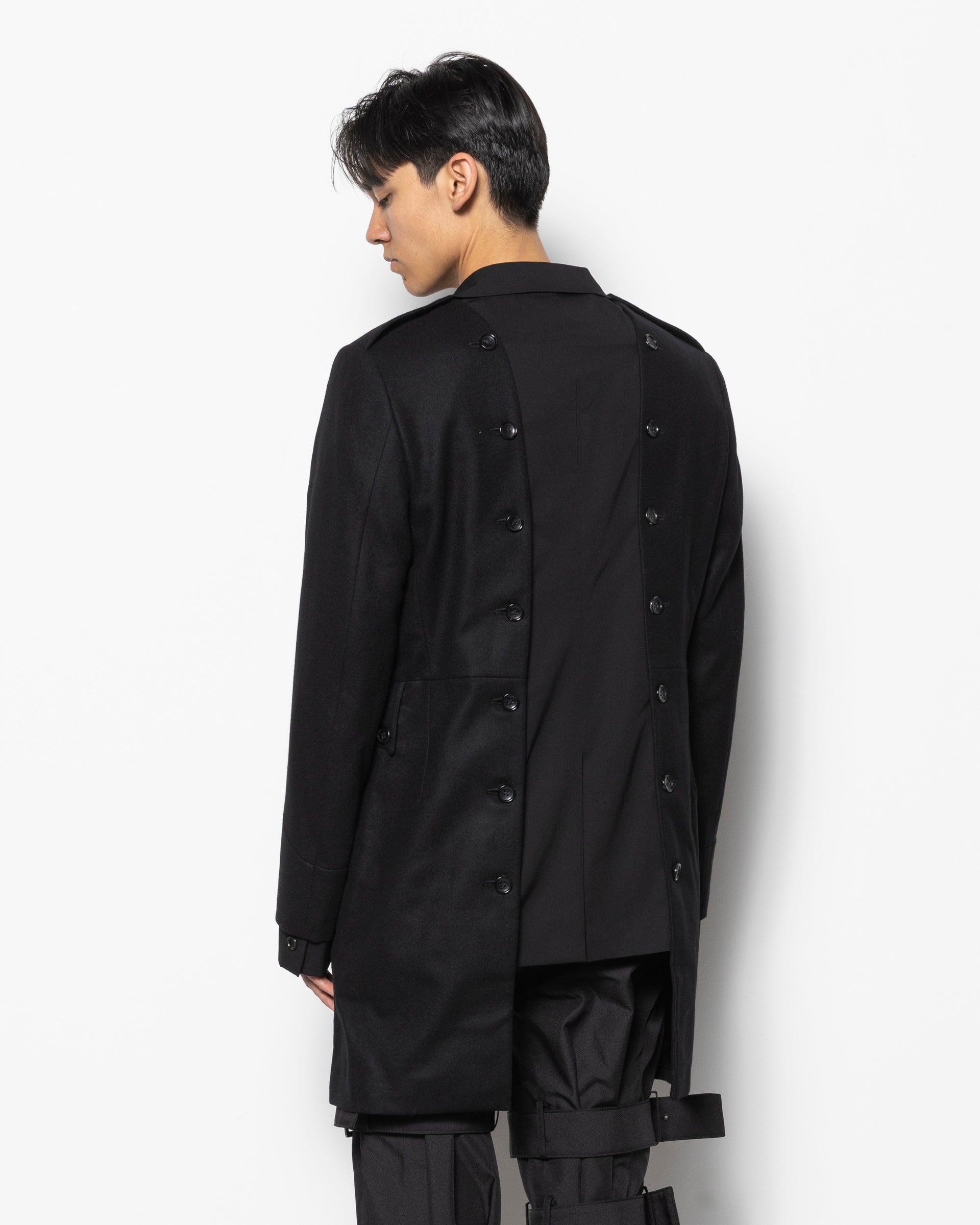 Wool Gabardine Jacket in Black