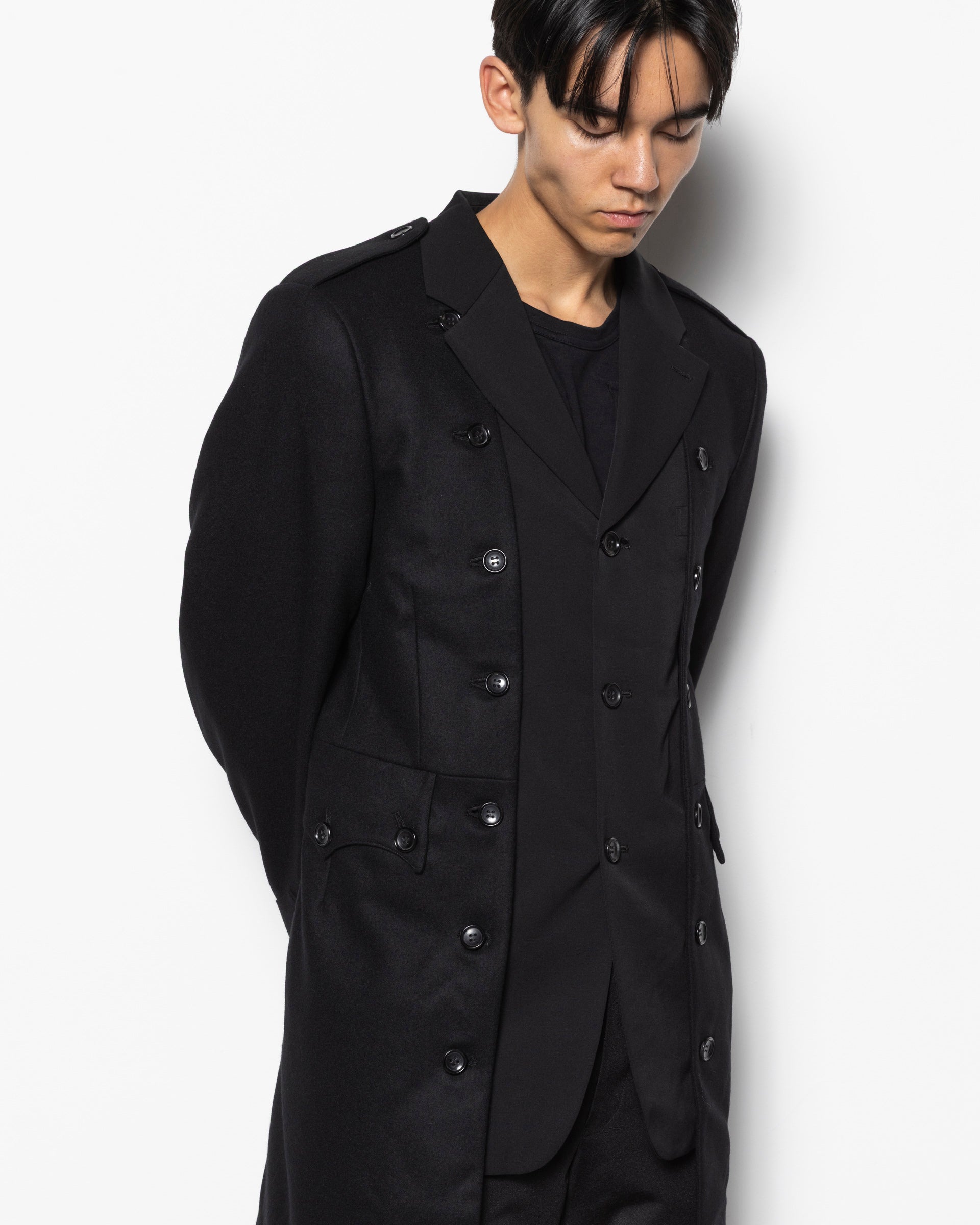 Wool Gabardine Jacket in Black