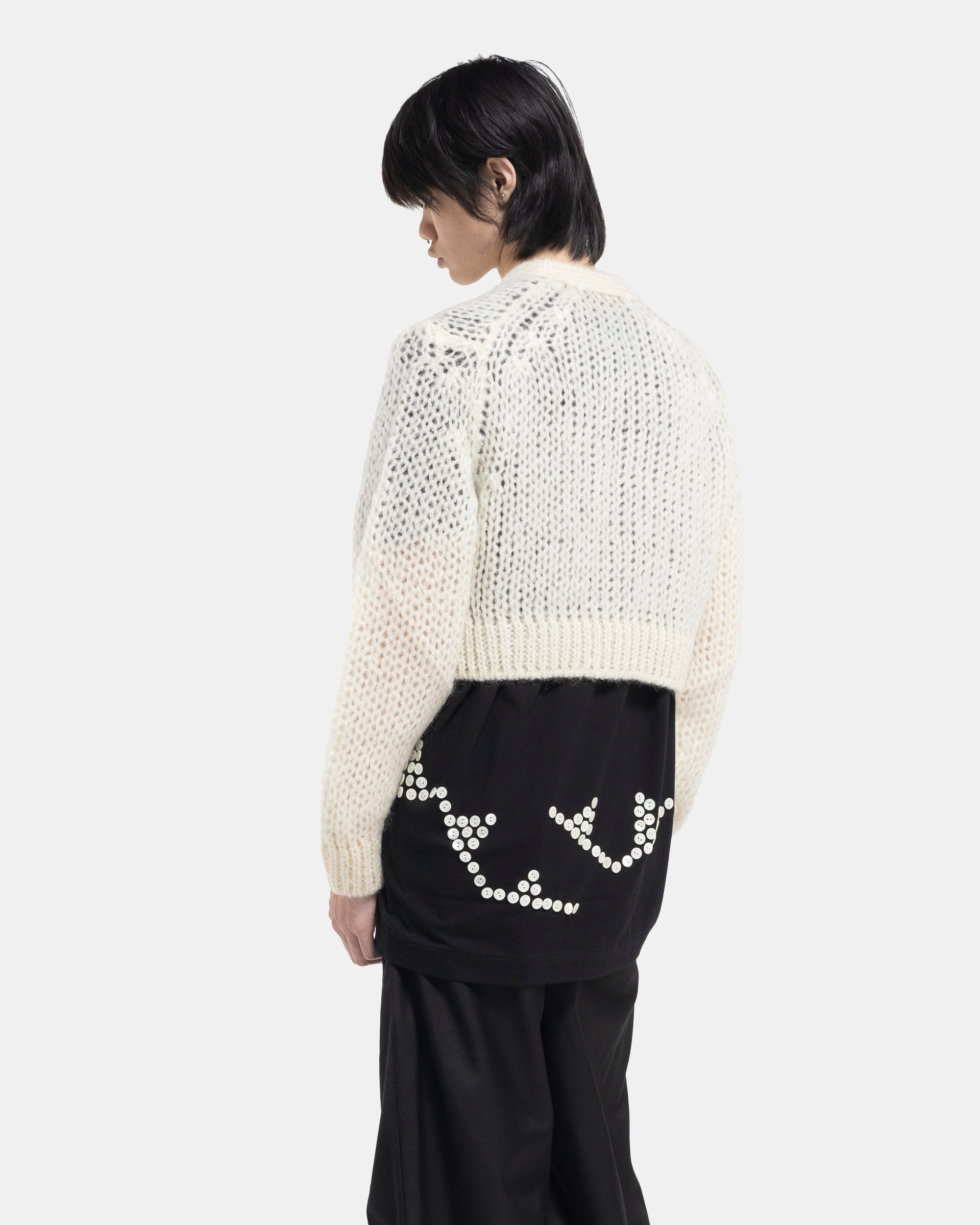 Cropped Cardigan in Off-White