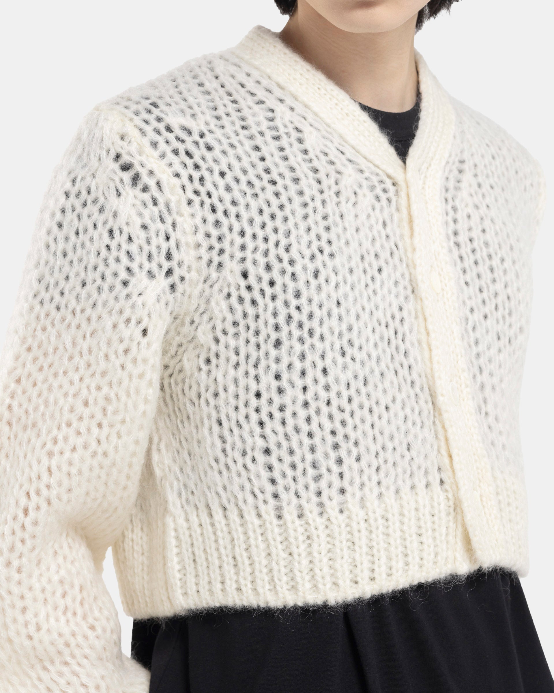 Cropped Cardigan in Off-White