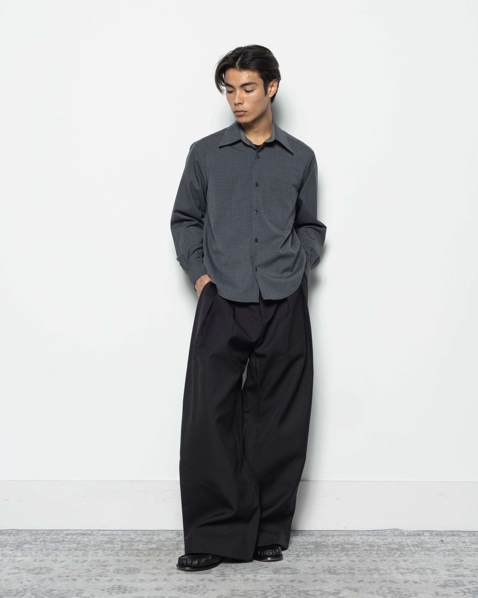 Basel Triple Pleated Pants W/P in Black