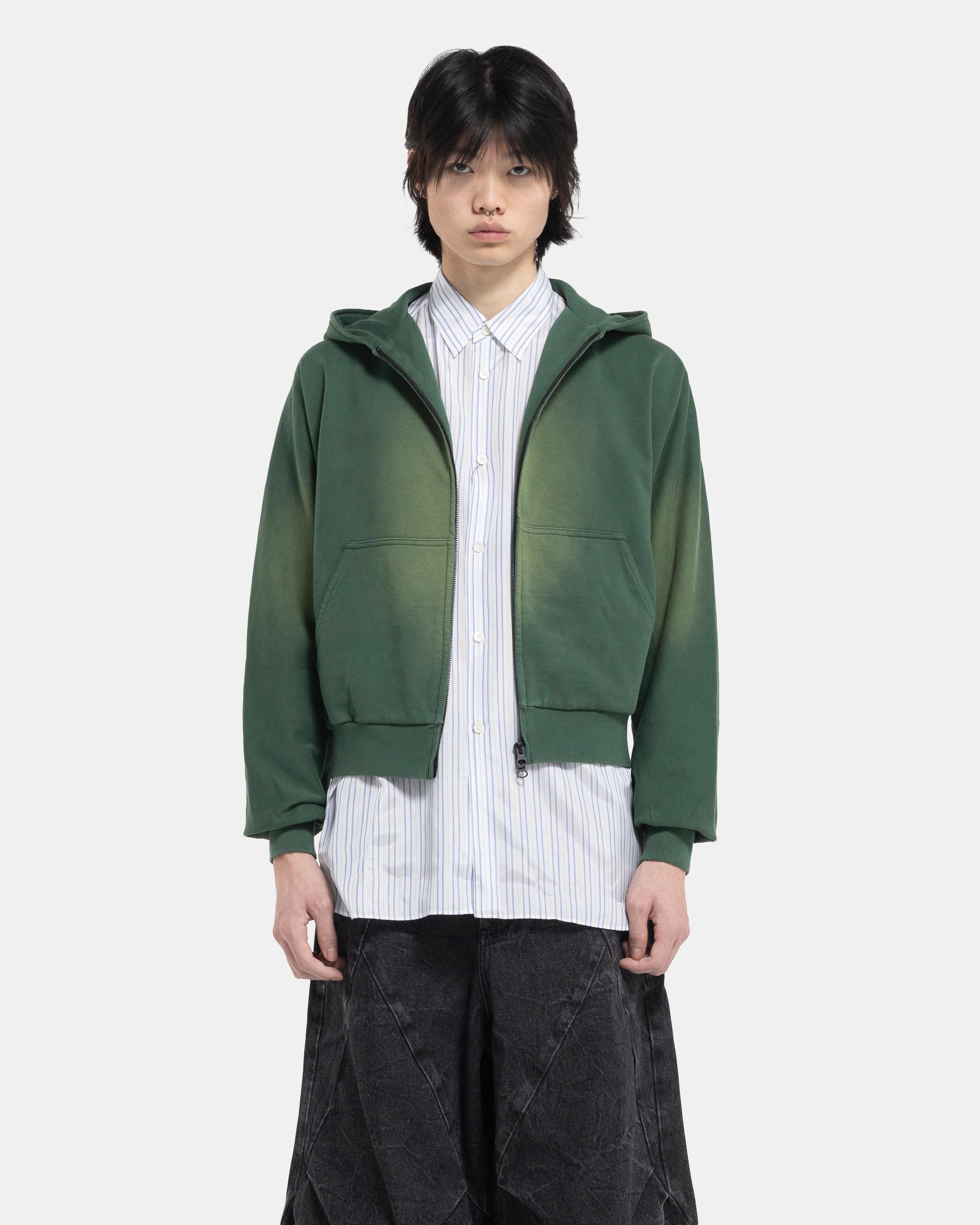 Couvin Wash Hoodie in Green