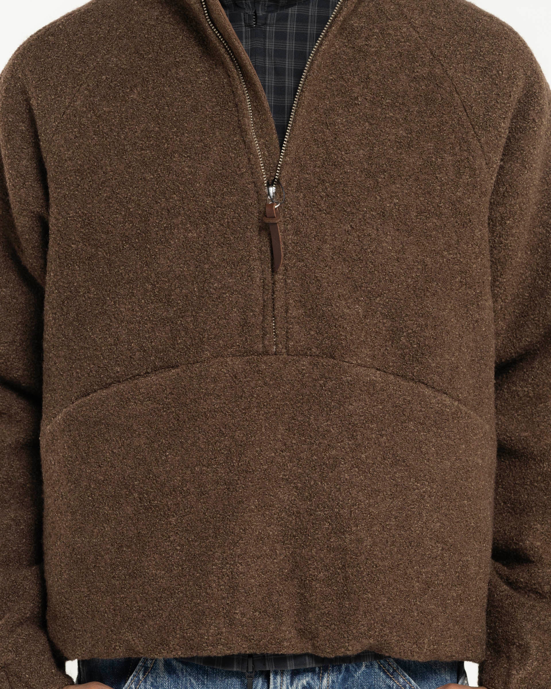 Contour Woolen Cloth Jacket in Brown