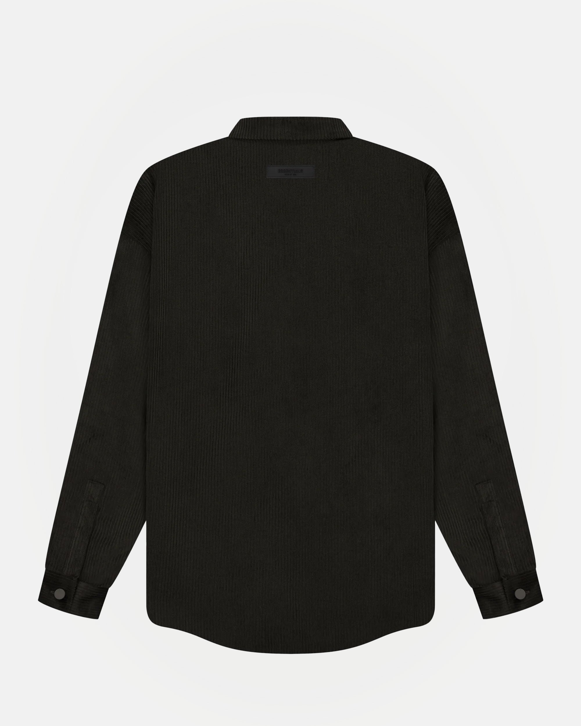 Corduroy Shirt Jacket in Off-Black