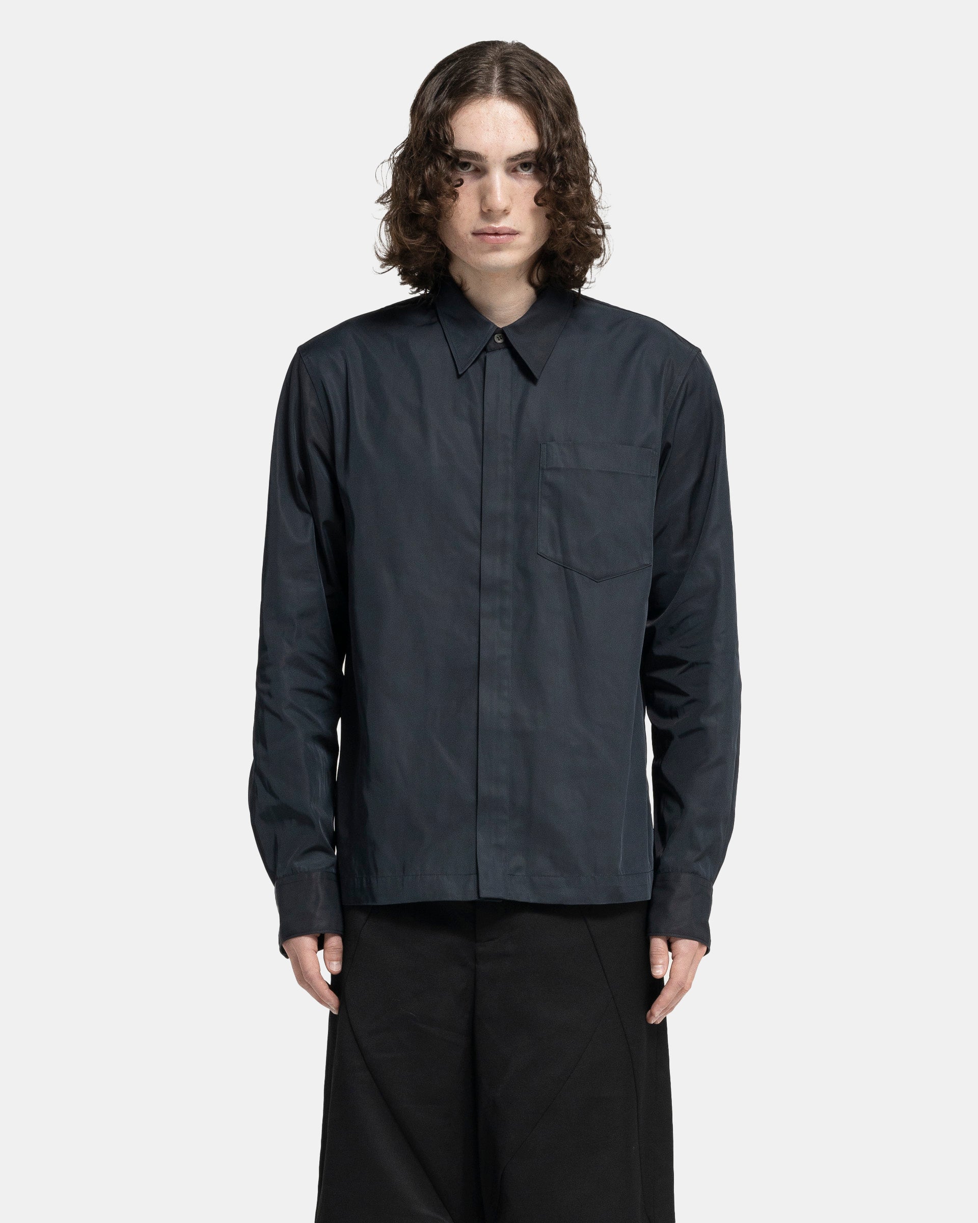 Dries Van Noten Corran Shirt in Navy