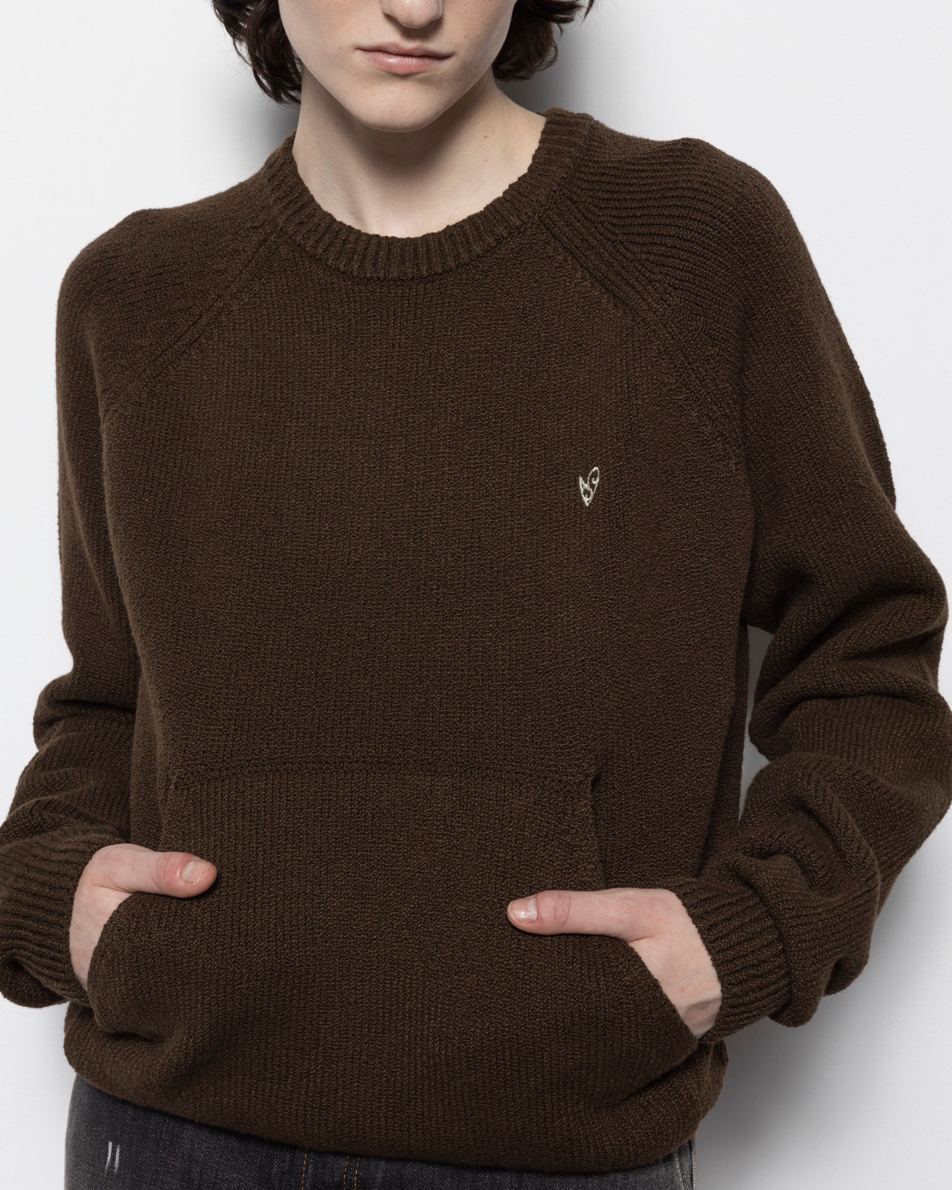 Crewneck Jumper in Brown