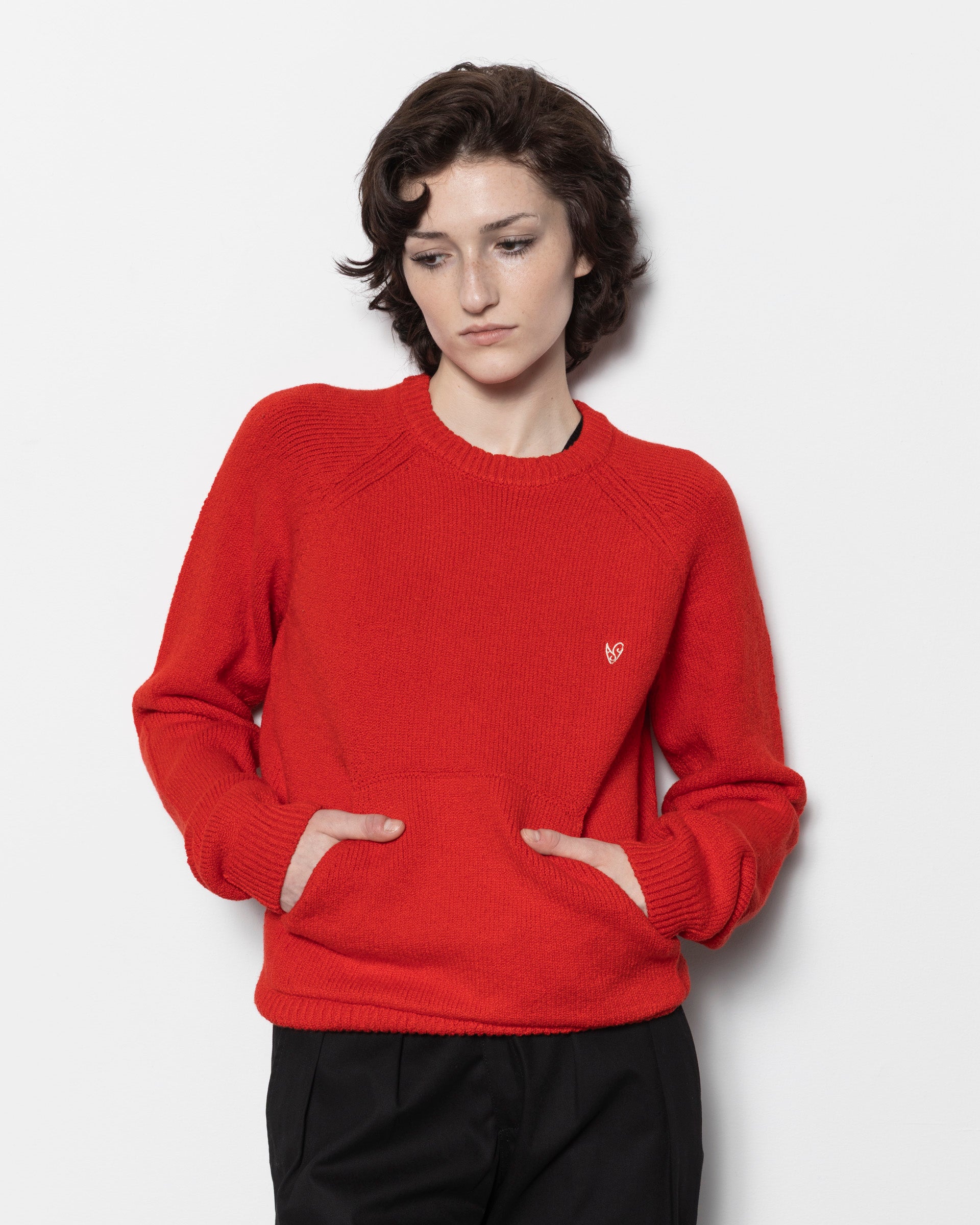 Crewneck Jumper in Red