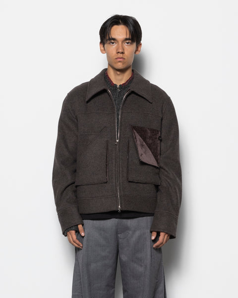 NULLUS PEELED OFF JACKET IN BROWN サイズ1 DeconstructedSlit_PeelPocketJa