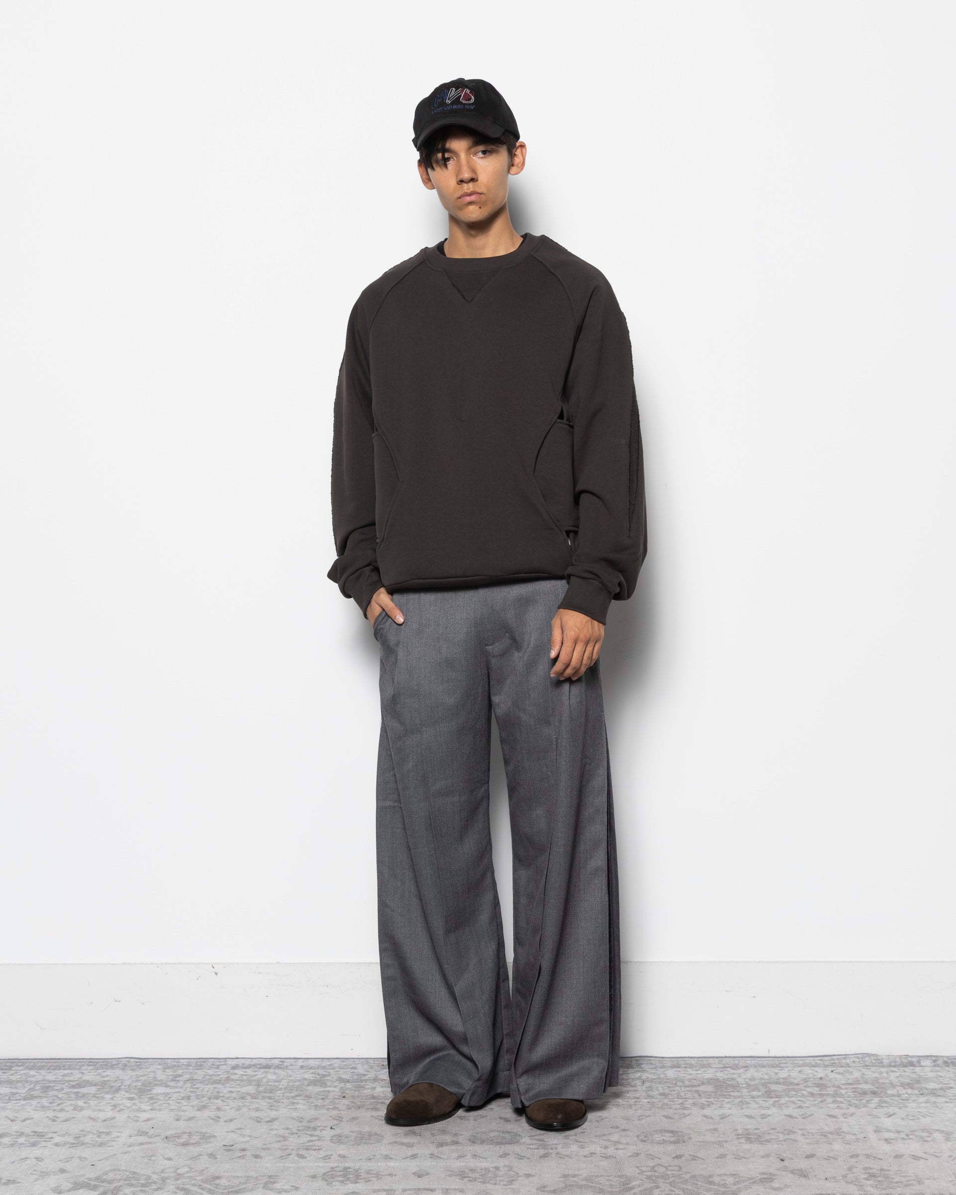 Deconstructed Tie In Sweater in Tobacco