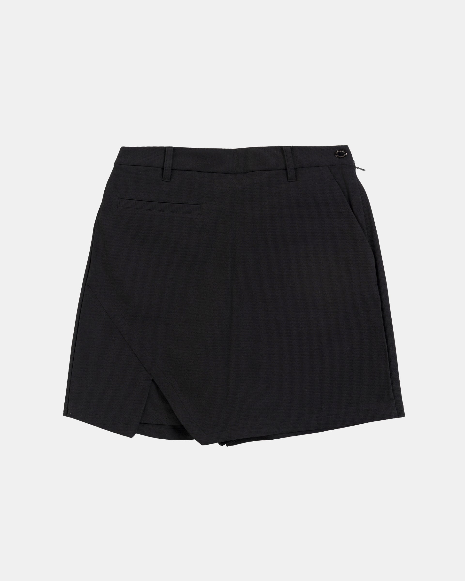 Dobby Woven Skirt Shorts in Black