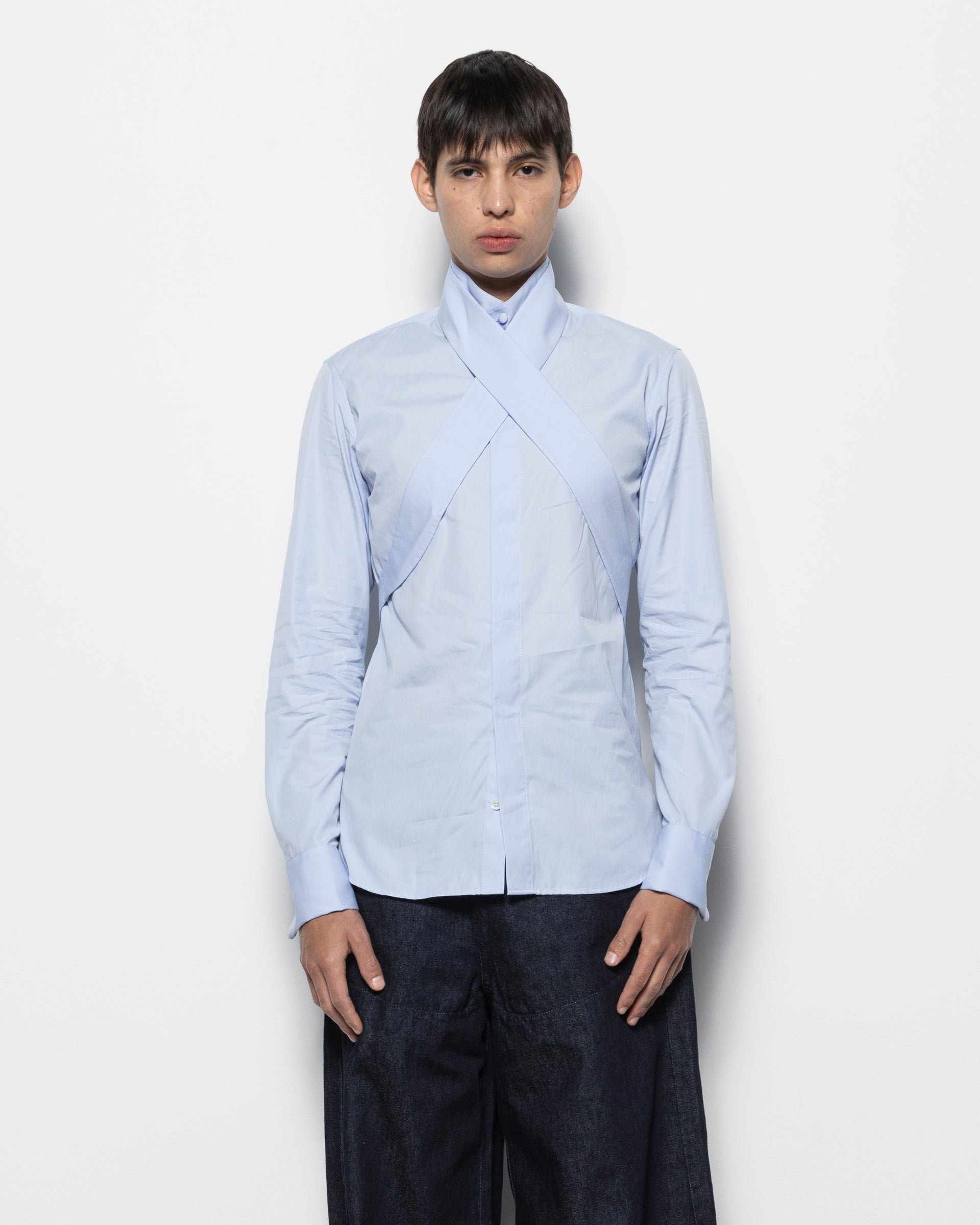 Dries Van Noten Carvies Tux Bis Shirt in Light Blue | Roden Gray