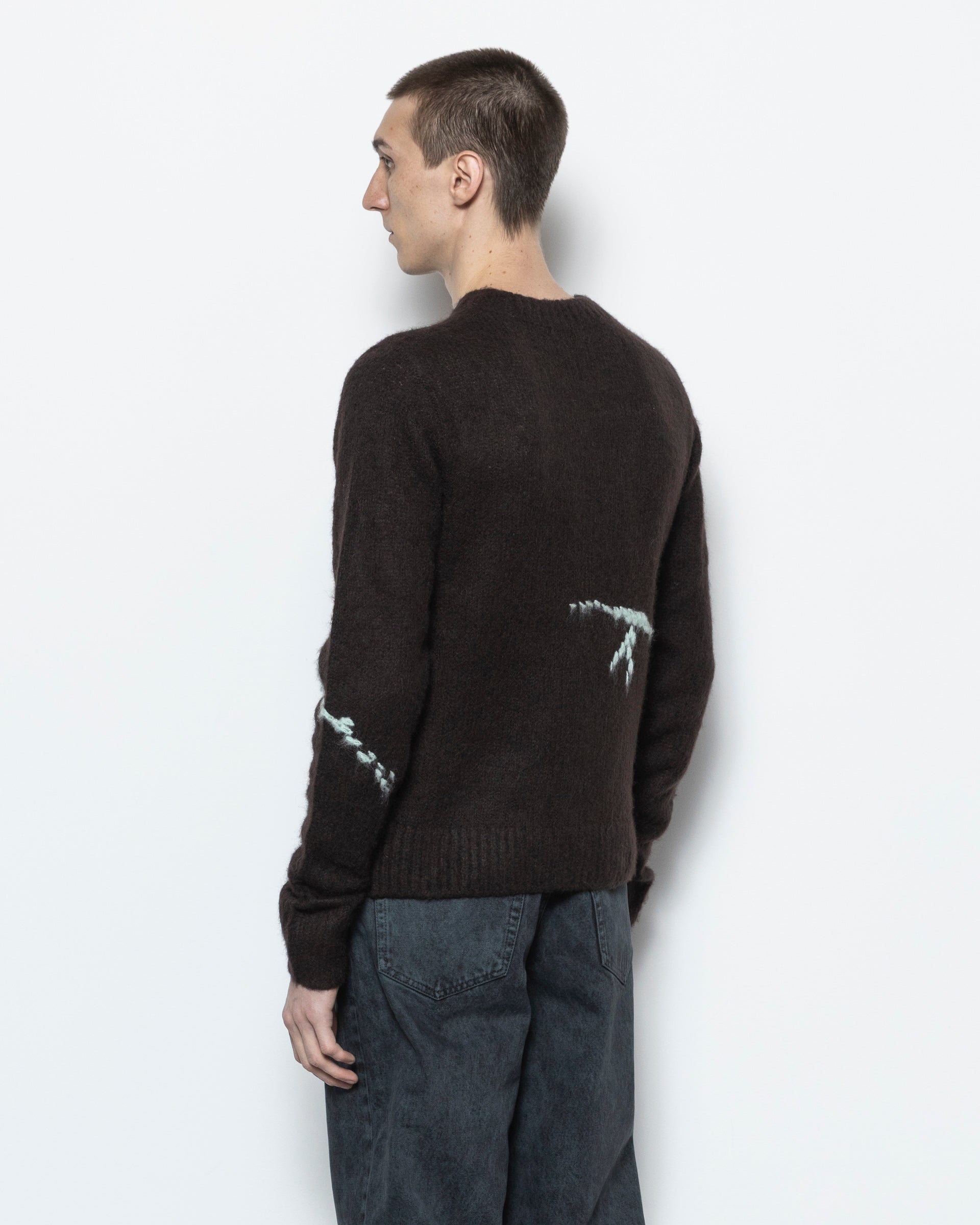 Dries Van Noten Mouche Sweater in Dark Brown | RODEN GRAY