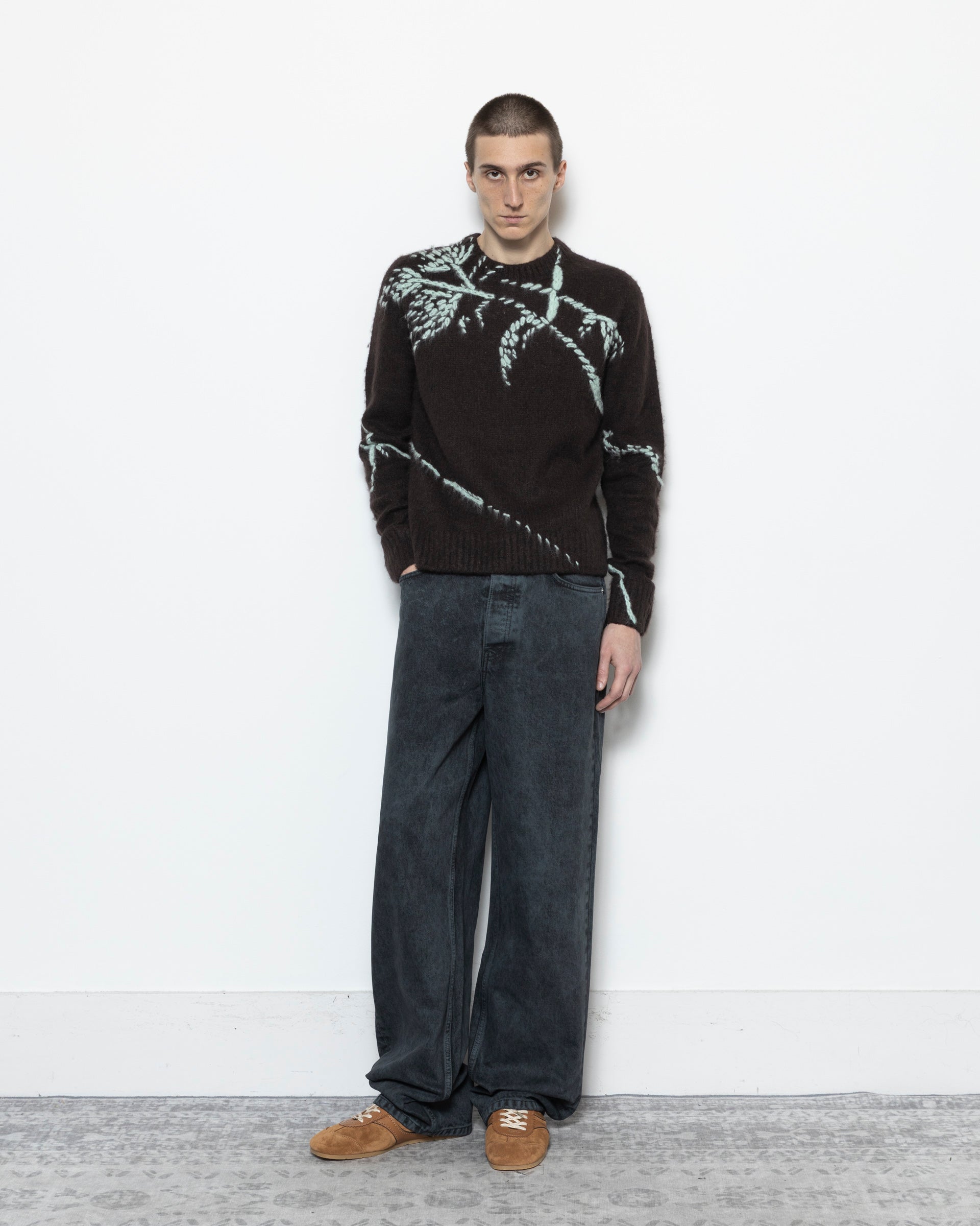 Dries Van Noten Mouche Sweater in Dark Brown | RODEN GRAY
