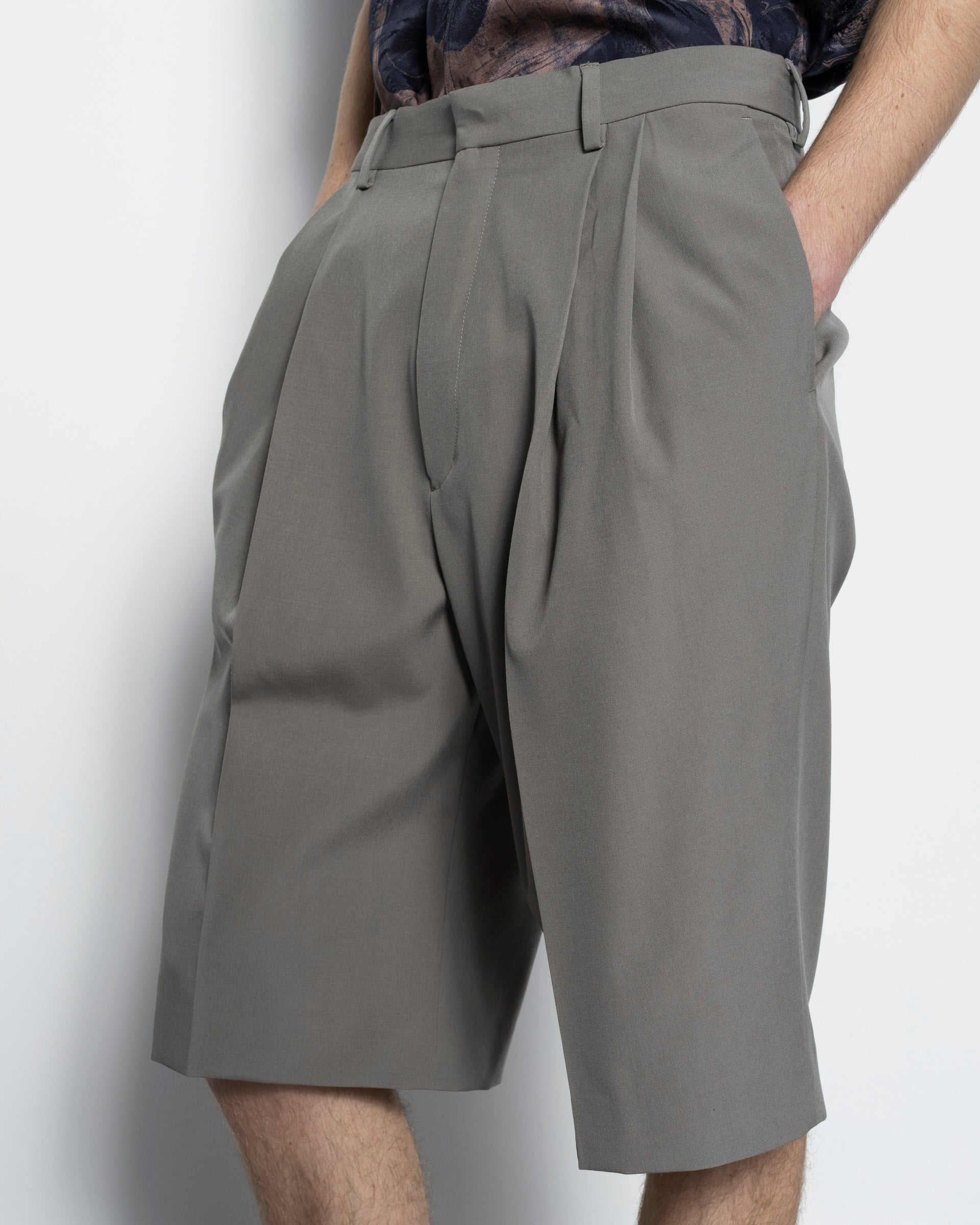 Dries Van Noten Panrom Short in Cement | RODEN GRAY