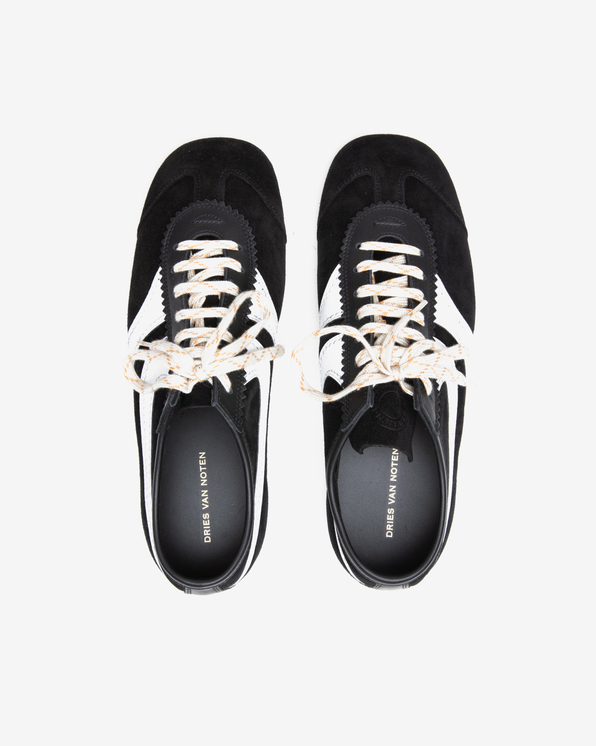 Calf Suede Sneakers in Black/White