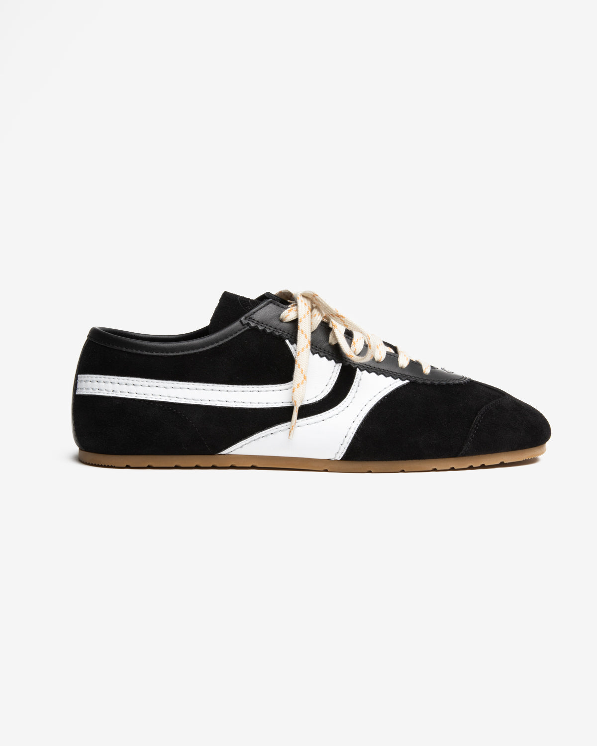 Calf Suede Sneakers in Black/White