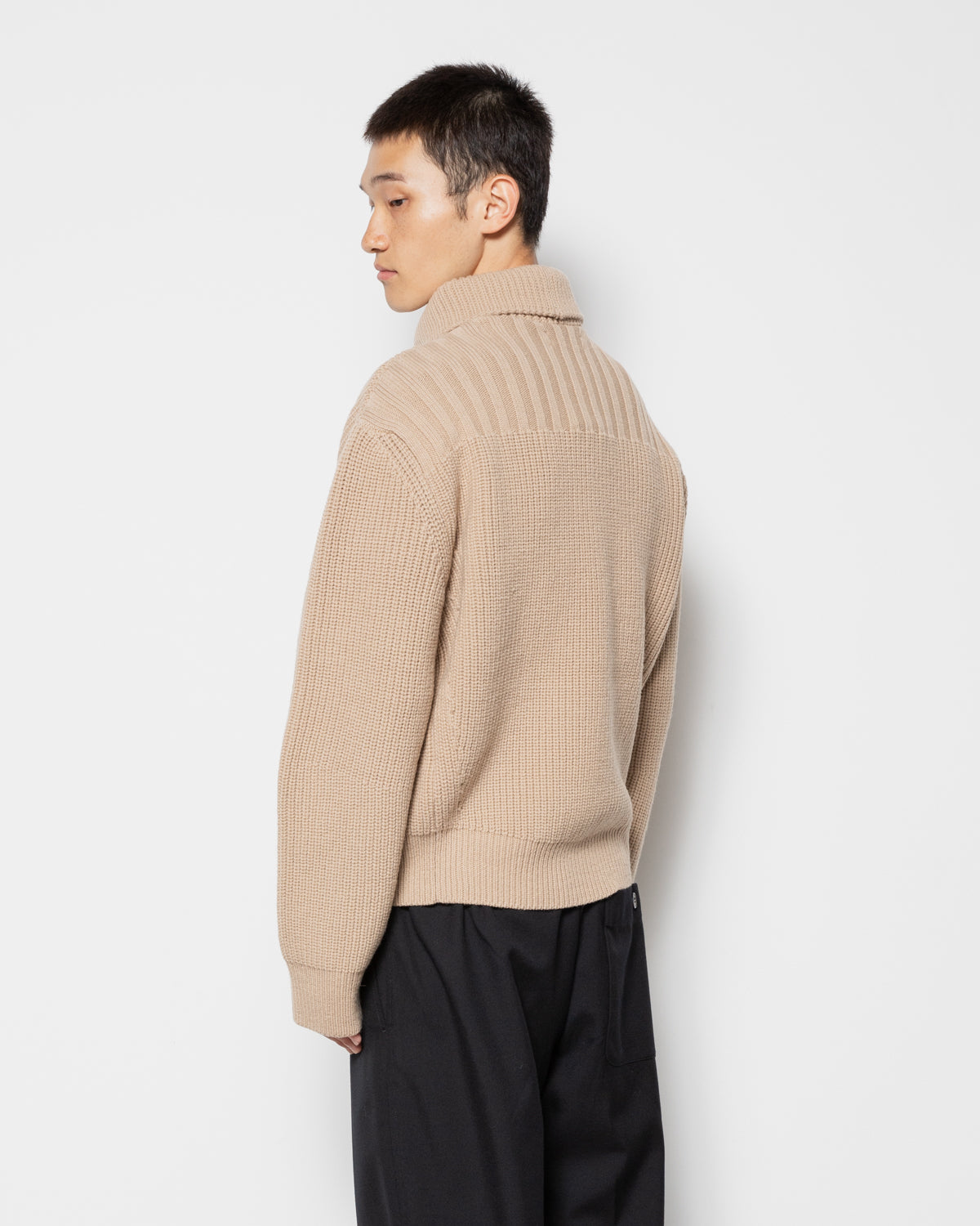 Marino High Cardigan in Champagne