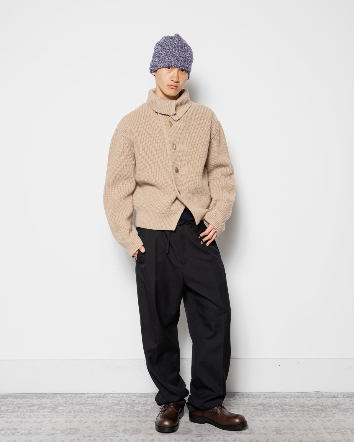 Marino High Cardigan in Champagne