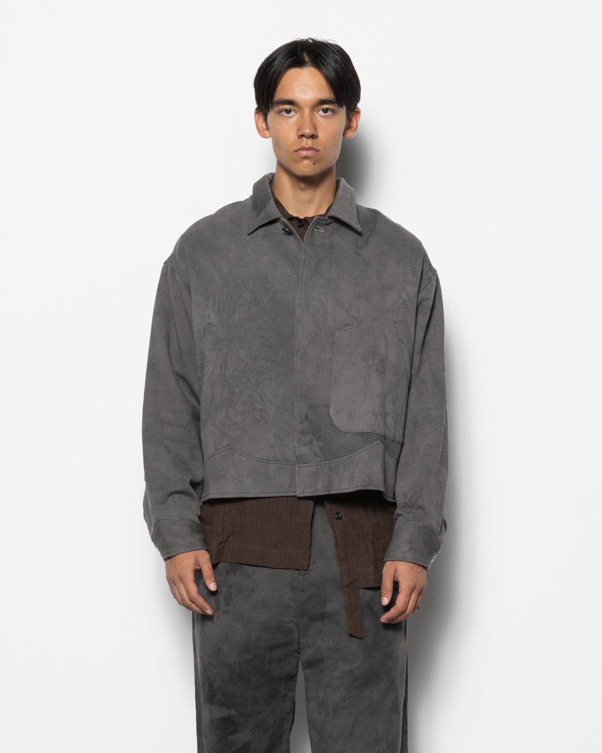 E Cropped JKT 2.0 in Natural Dyed Grey