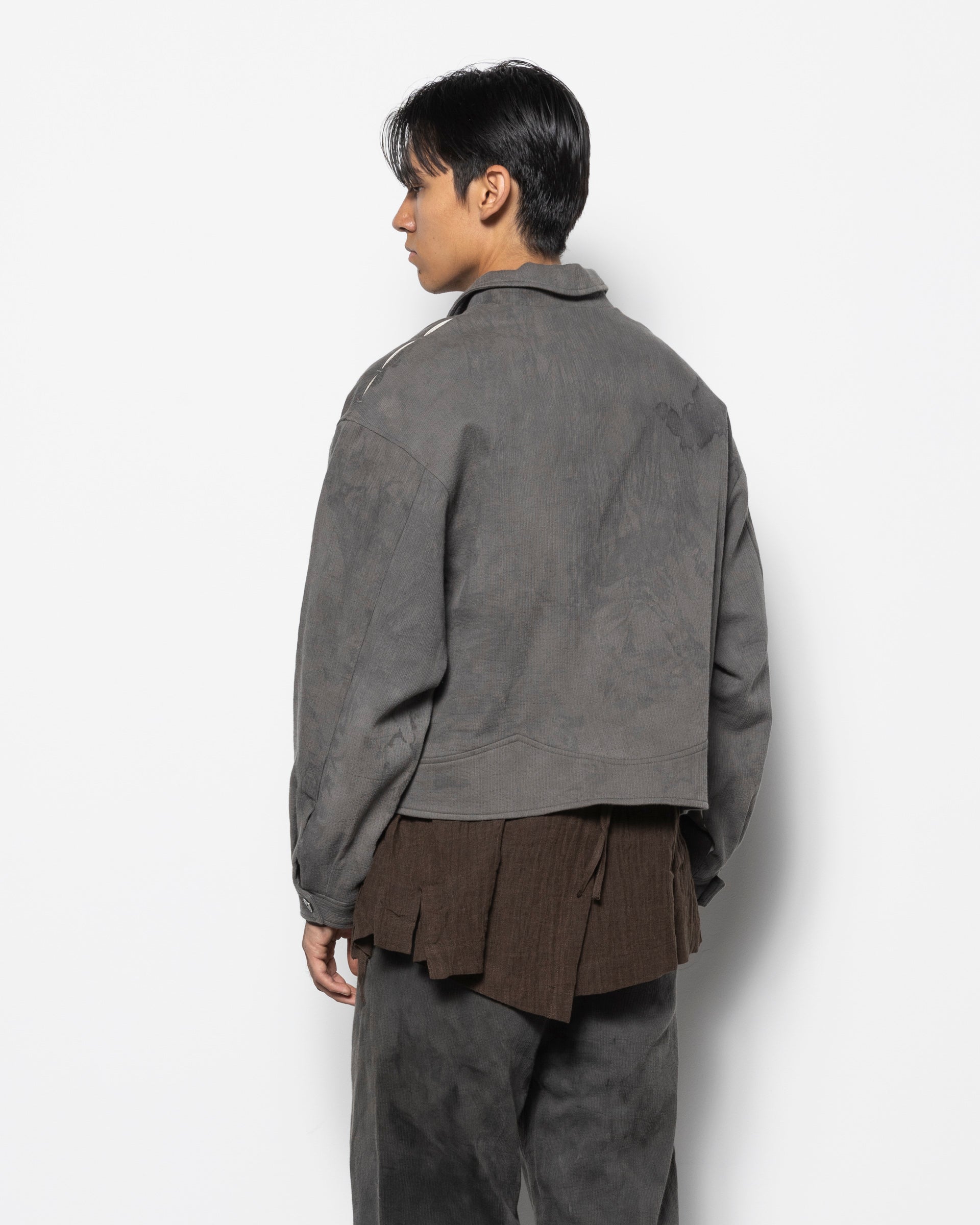 E Cropped JKT 2.0 in Natural Dyed Grey