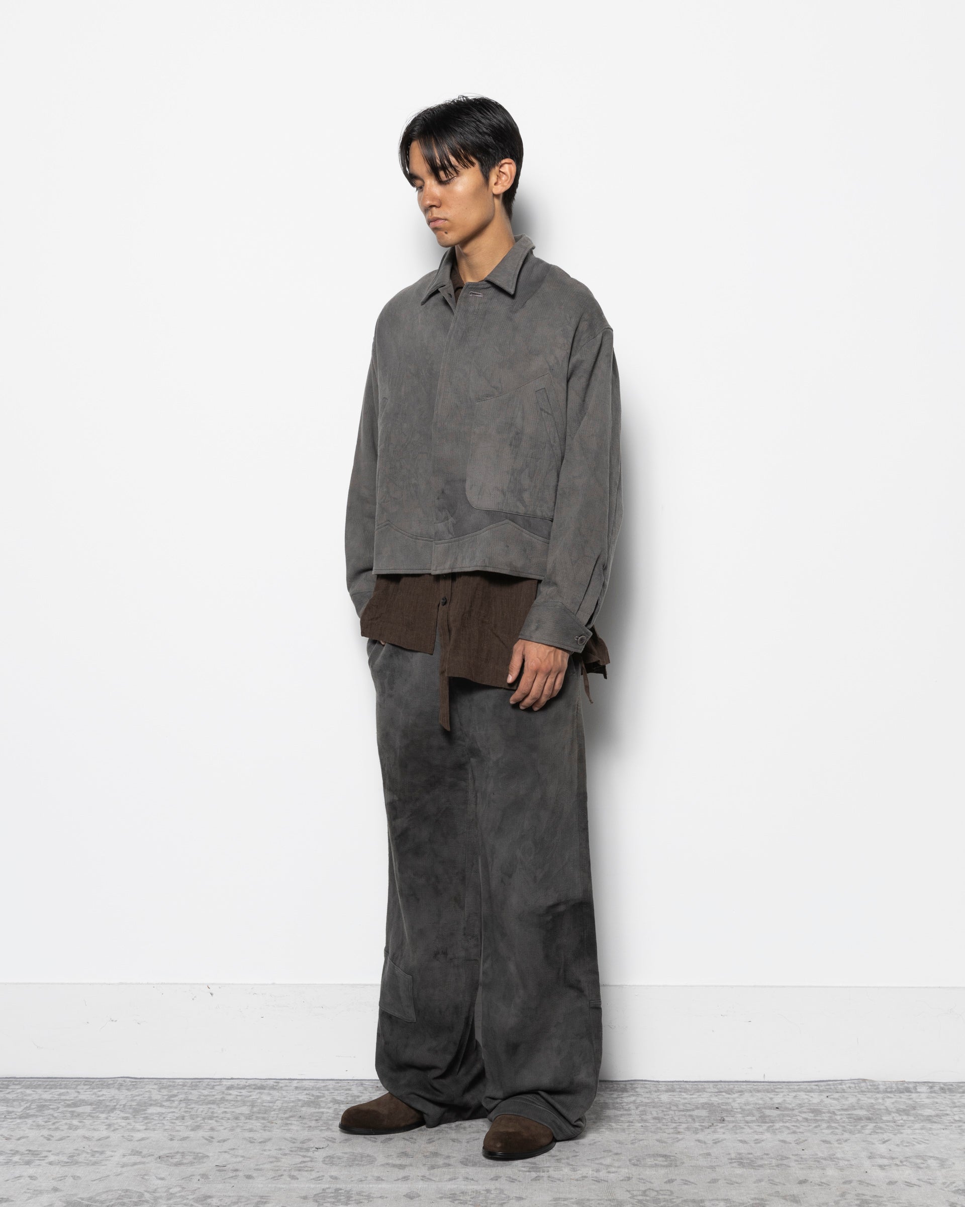 E Cropped JKT 2.0 in Natural Dyed Grey