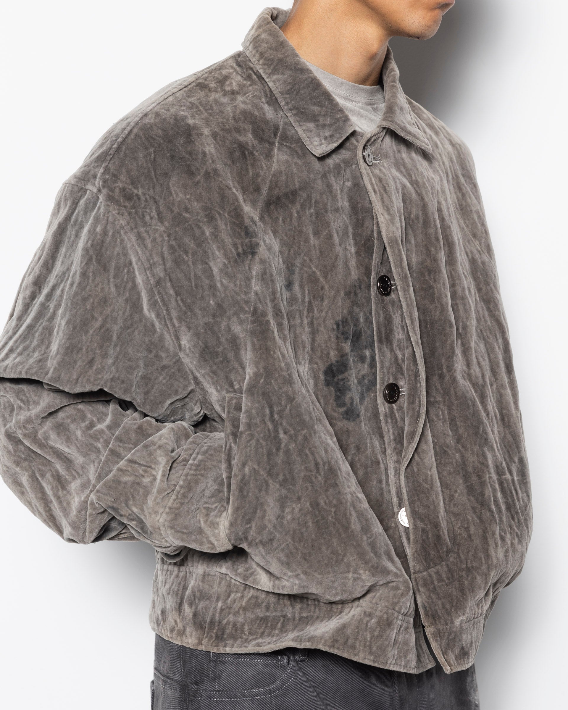 E Cropped JKT in Natural Dyed Grey
