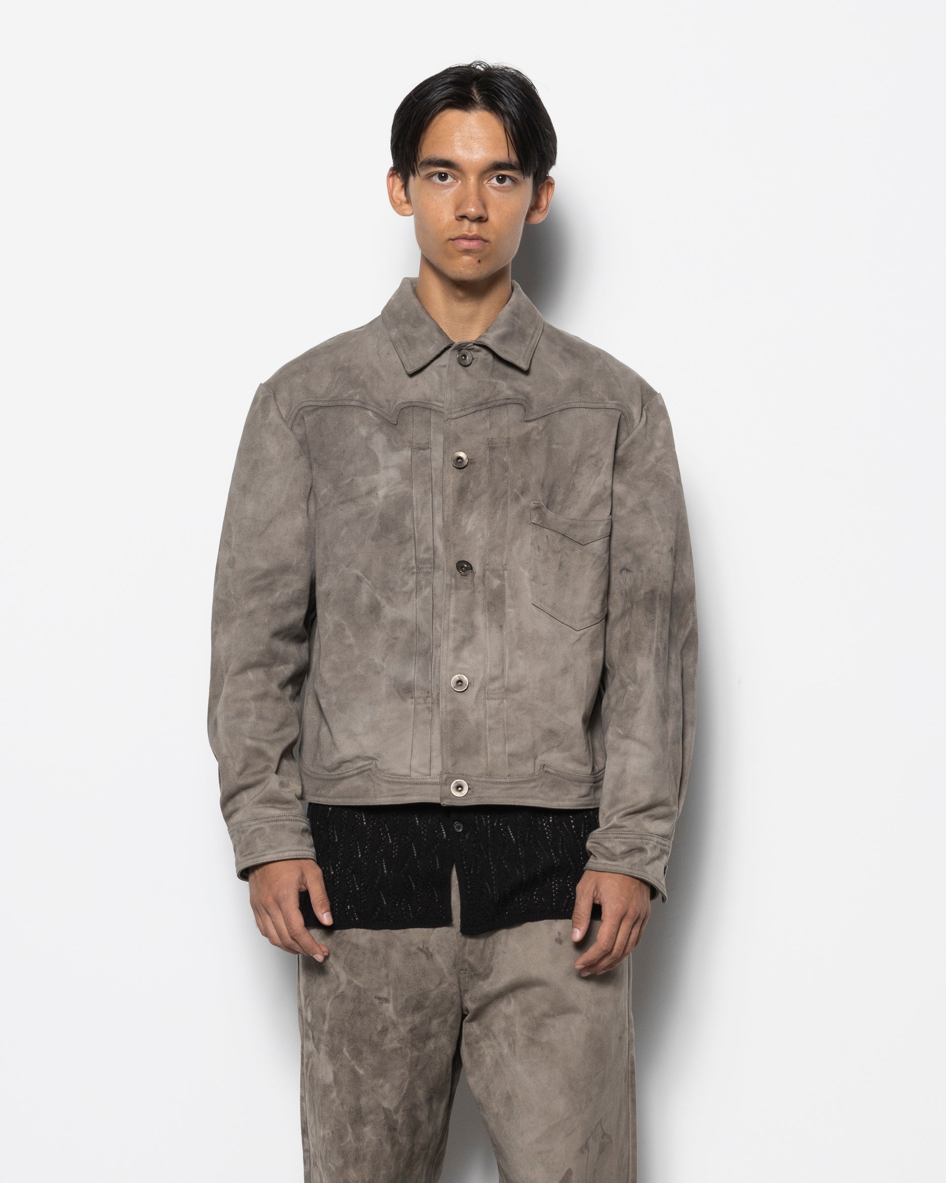 E Denim JKT in Natural Dyed Grey