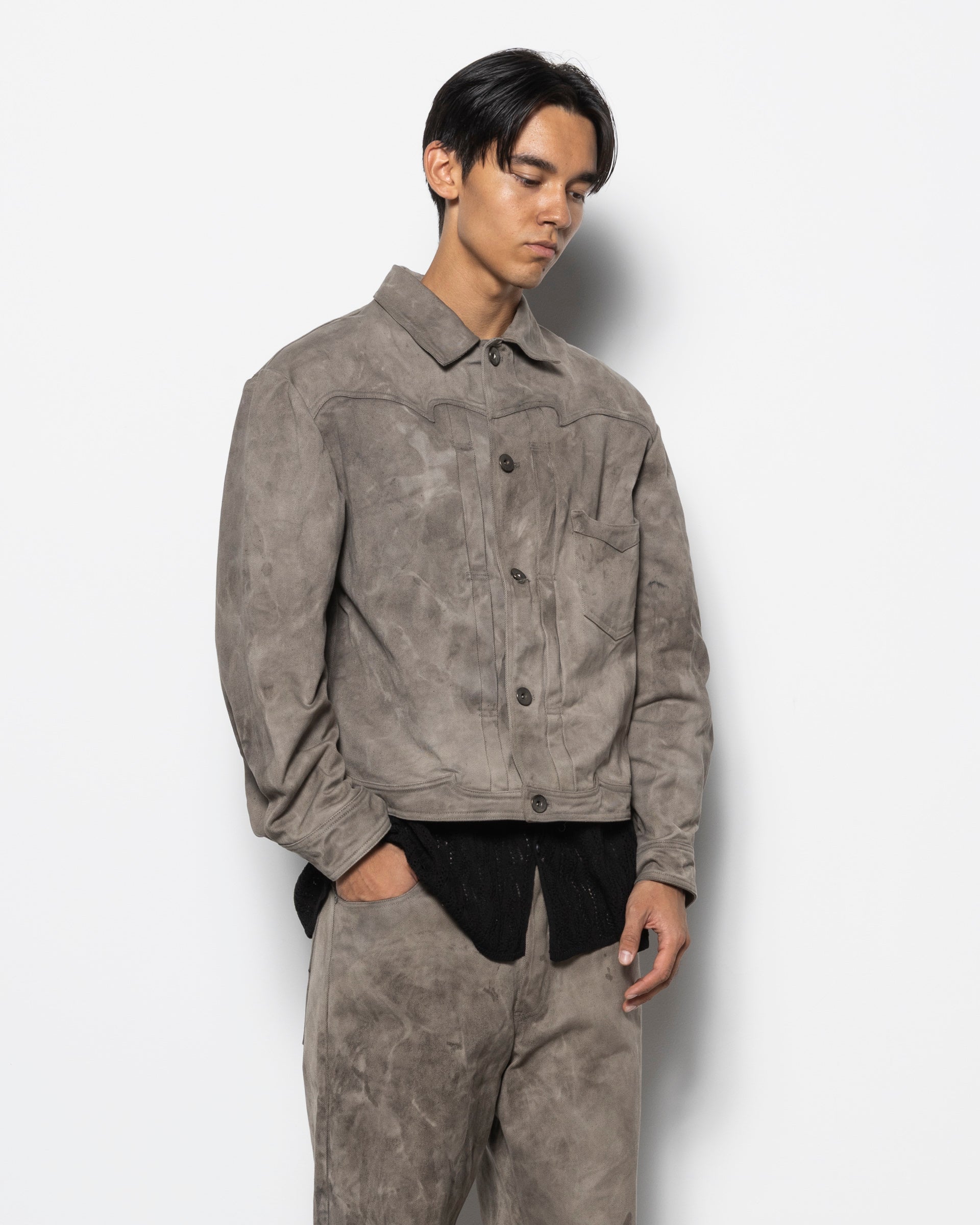 E Denim JKT in Natural Dyed Grey