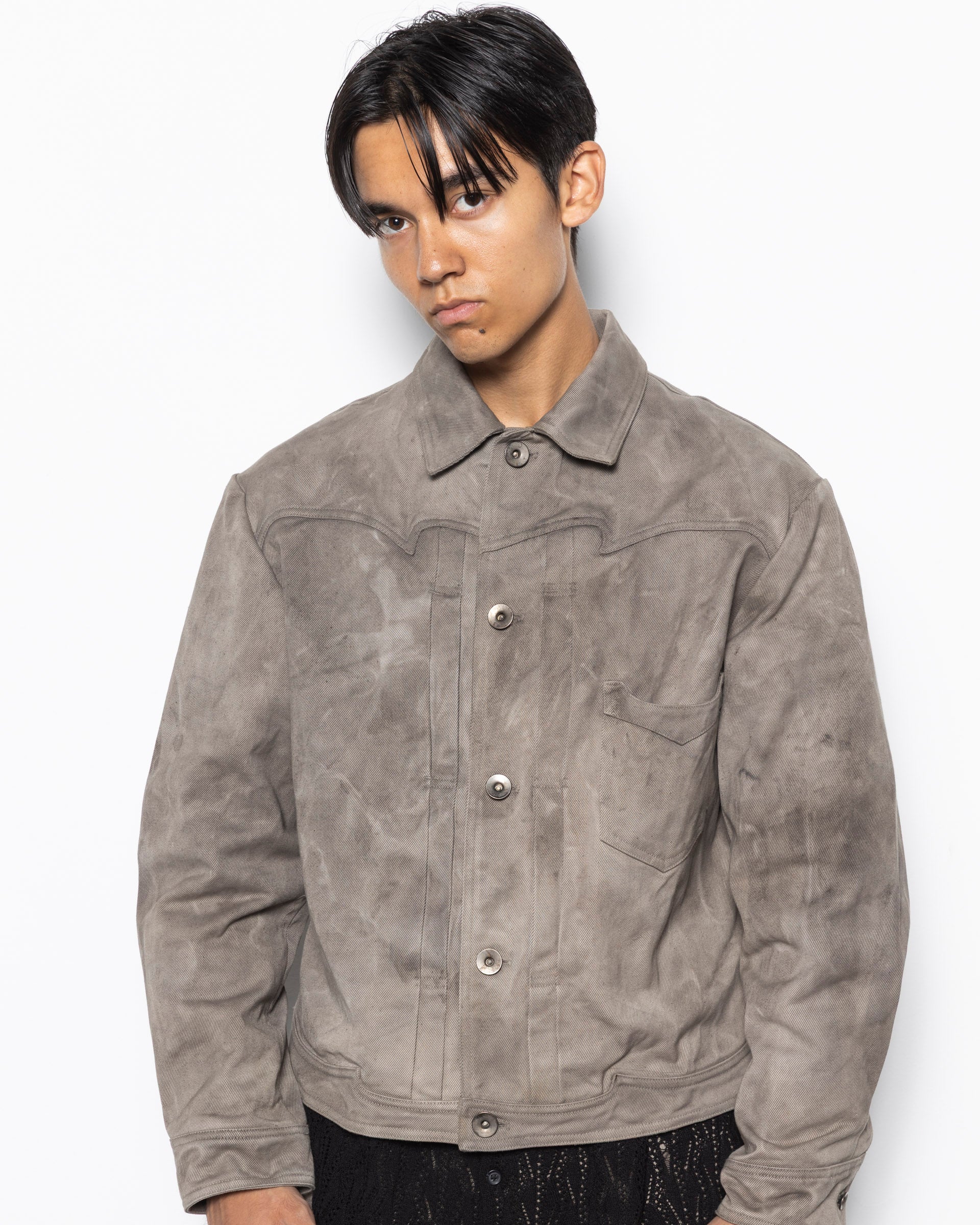 E Denim JKT in Natural Dyed Grey