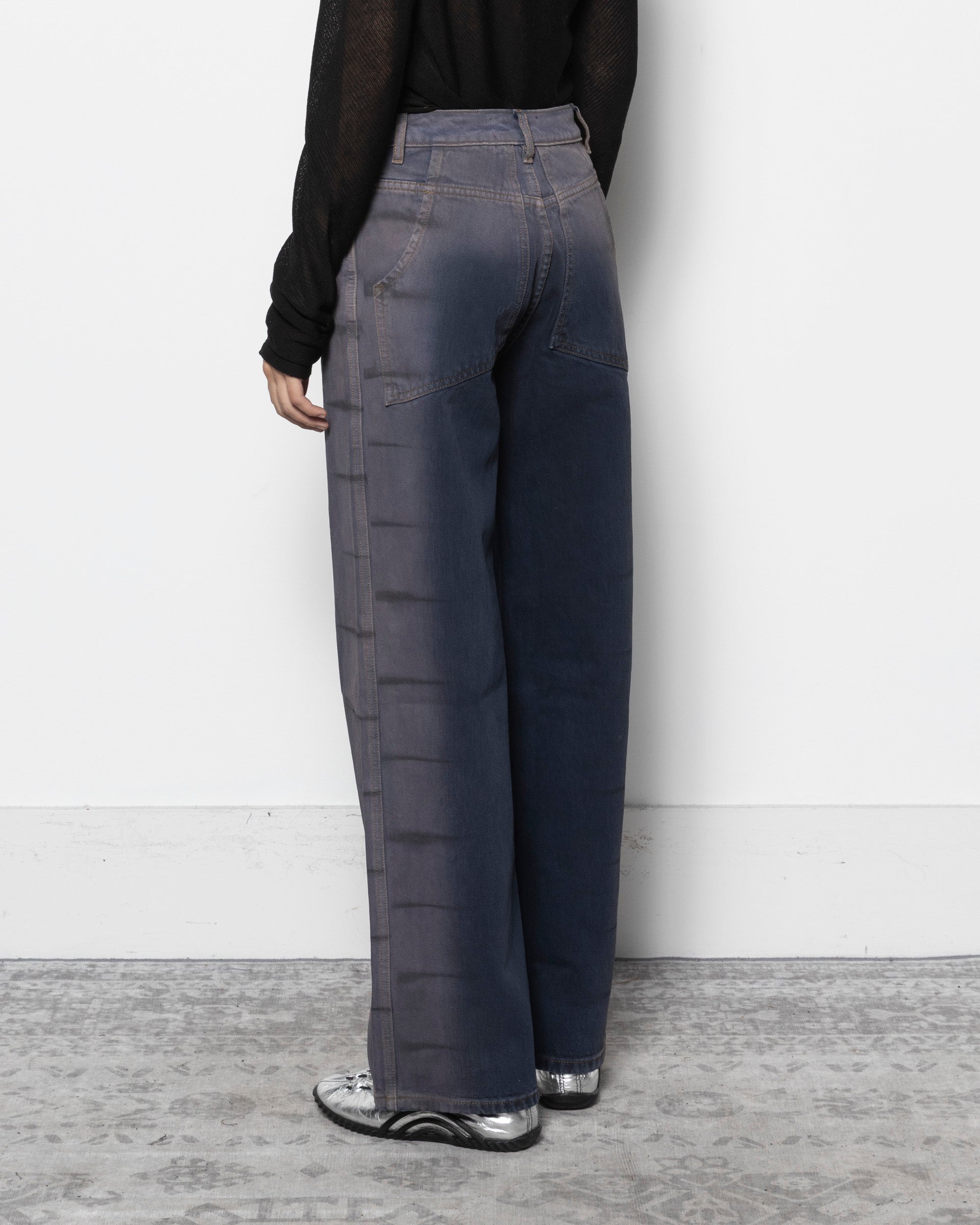 ECKHAUS LATTA Wide Leg Jeans in Wrinkle | Roden Gray