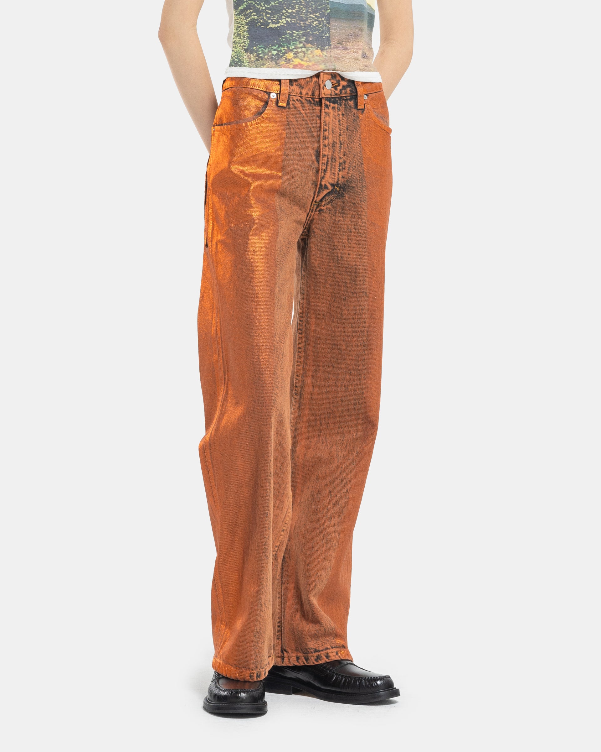 Wide Leg Jean in Copper