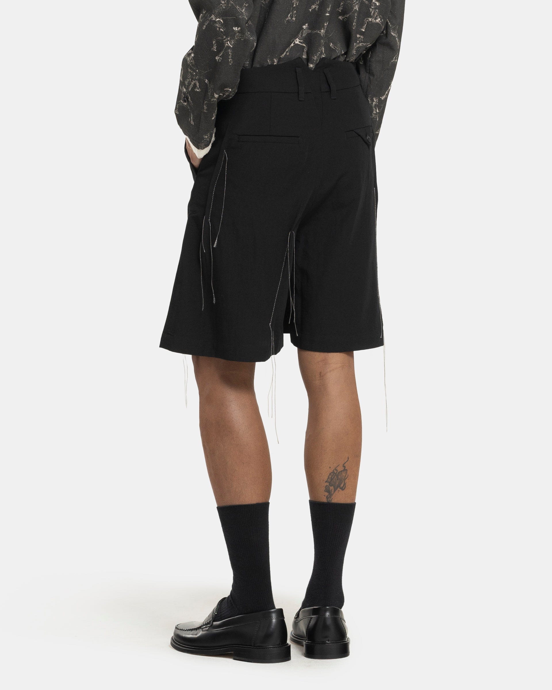 Gathered Shorts in Black