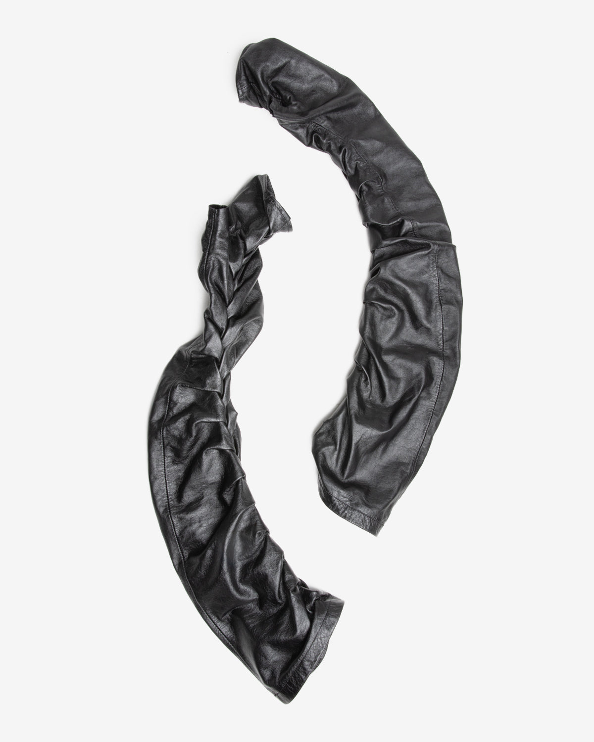 Braided Leather Opera Gloves in Black