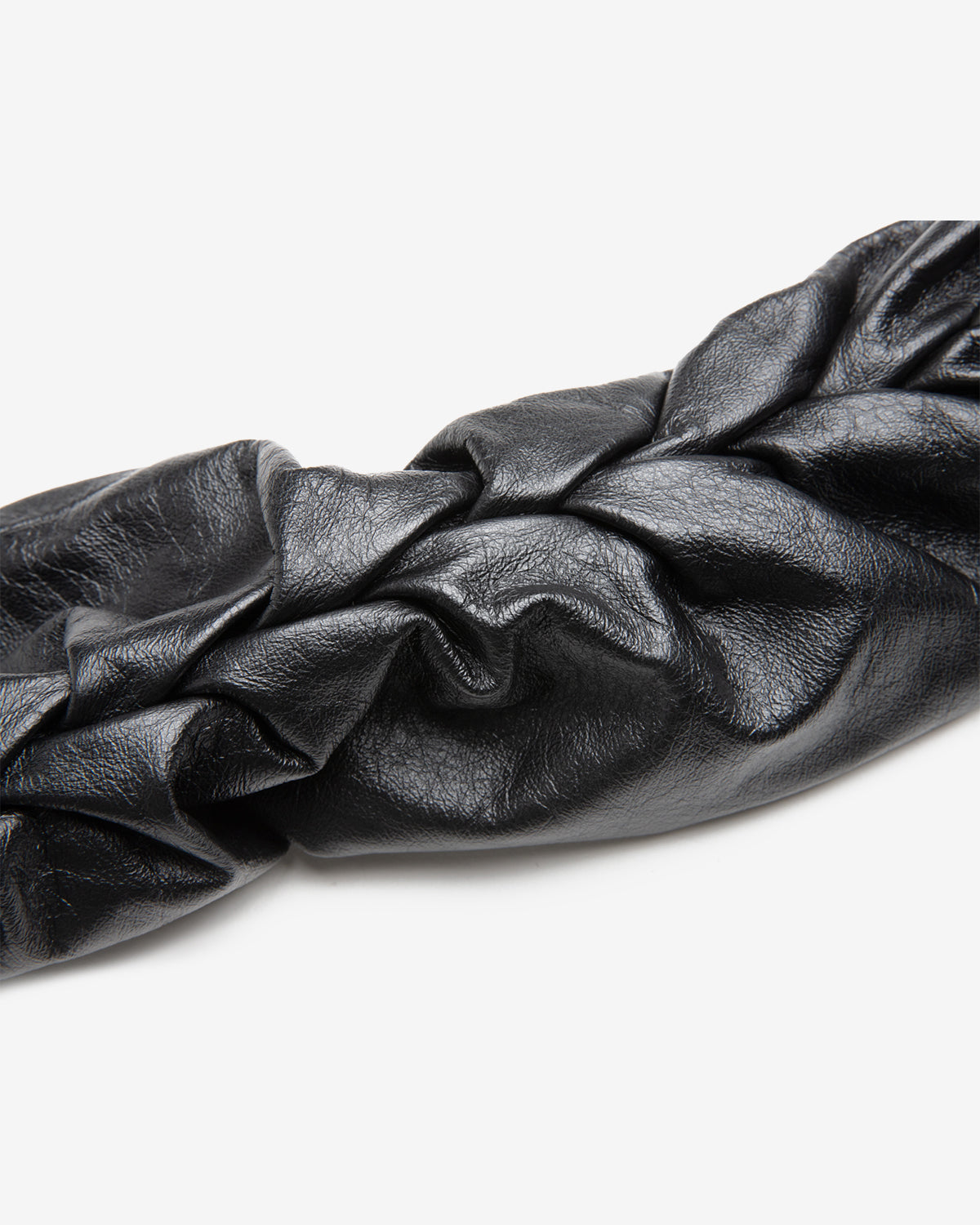 Braided Leather Opera Gloves in Black