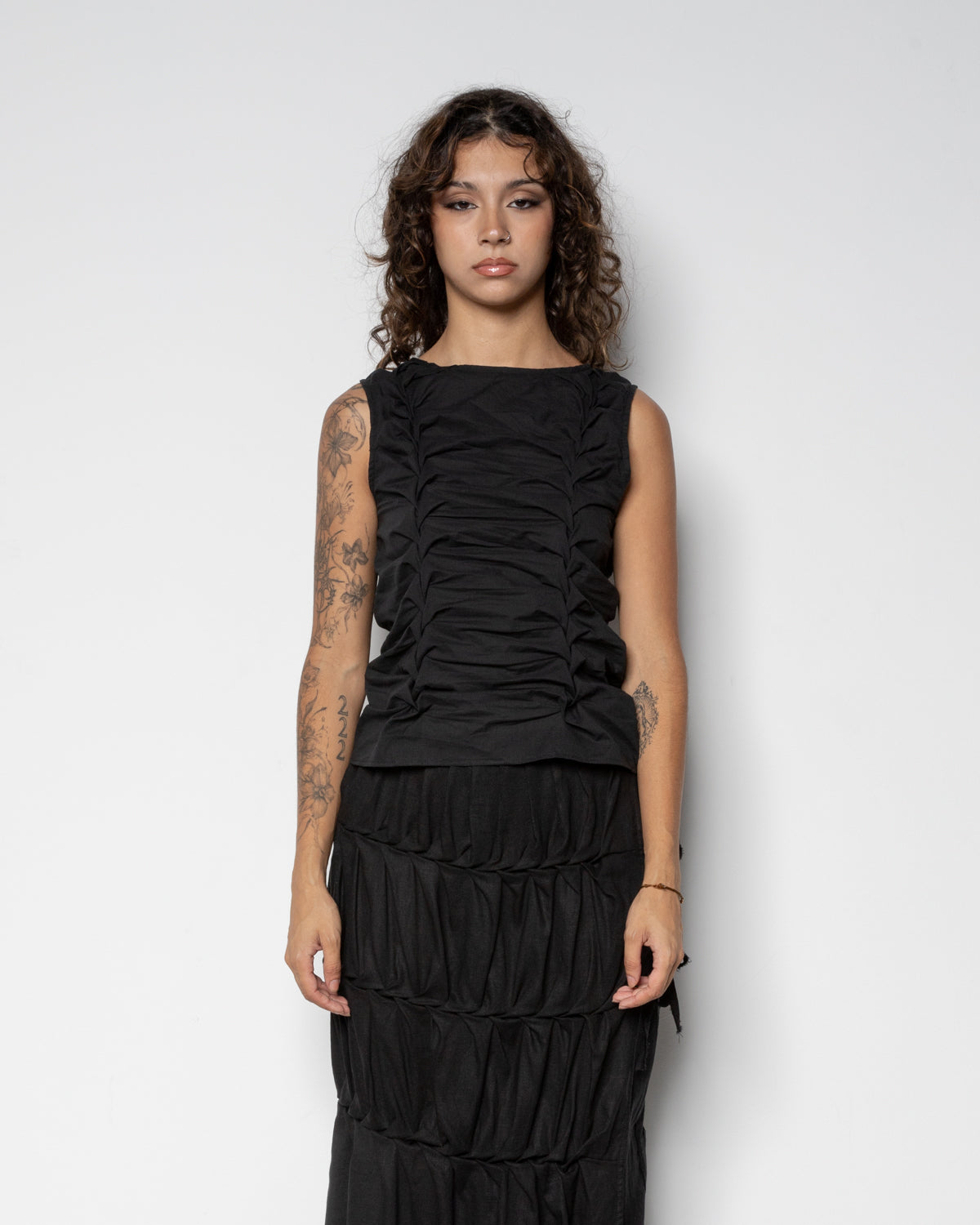 Twin Braid Tank in Black