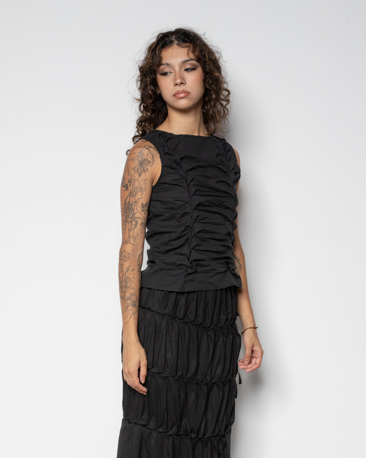 Twin Braid Tank in Black