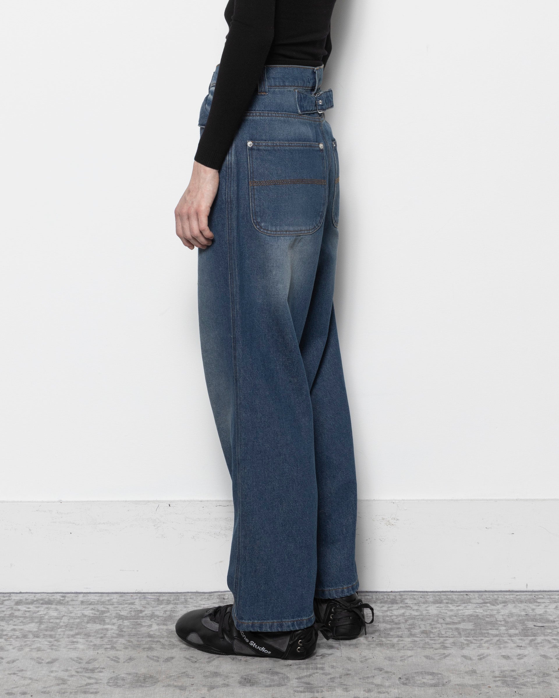 Back Trousers in Dark Blue