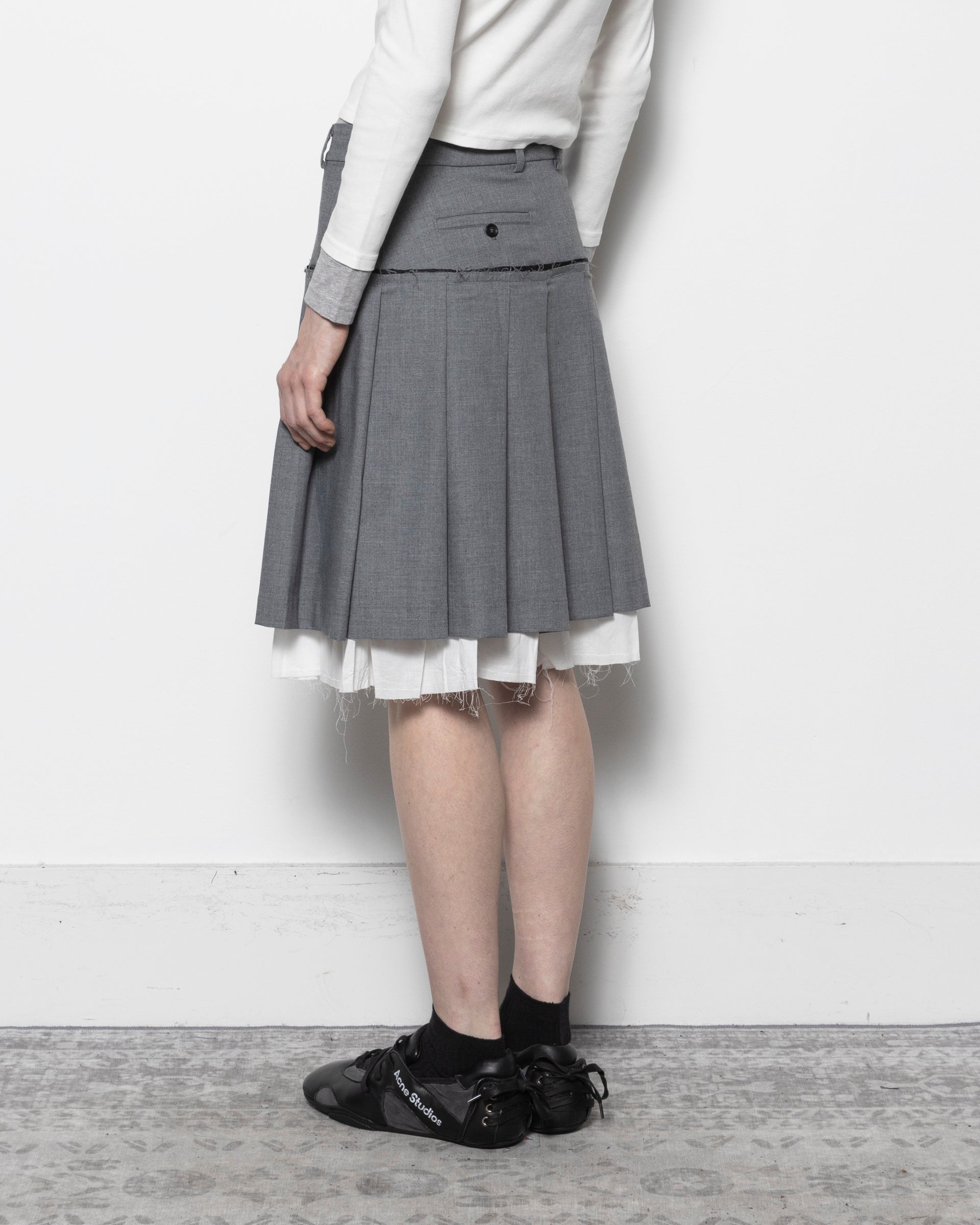 Tailored Midi Skirt in Grey