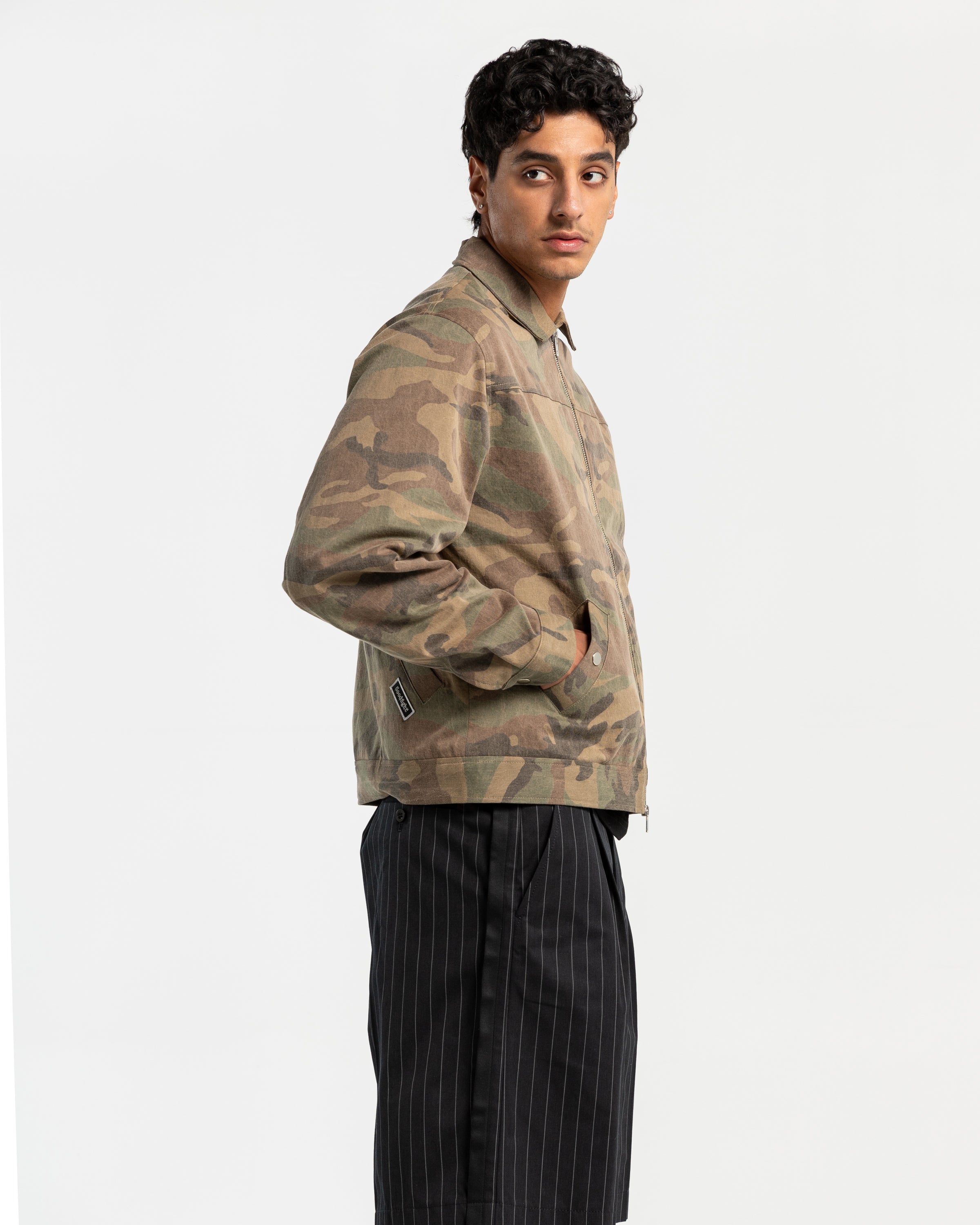 Reflection Jacket in Selvedge in Military Camo